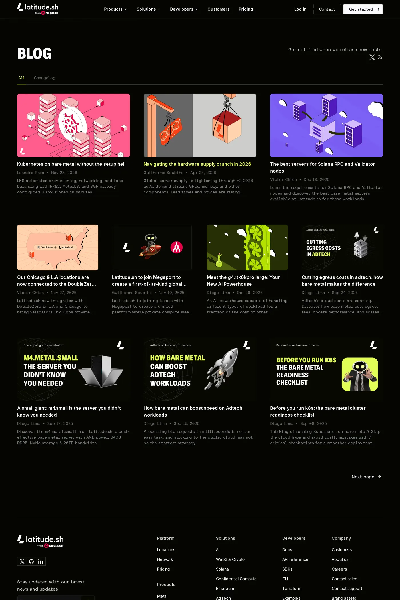 Latitude.sh — screenshot of the blog page