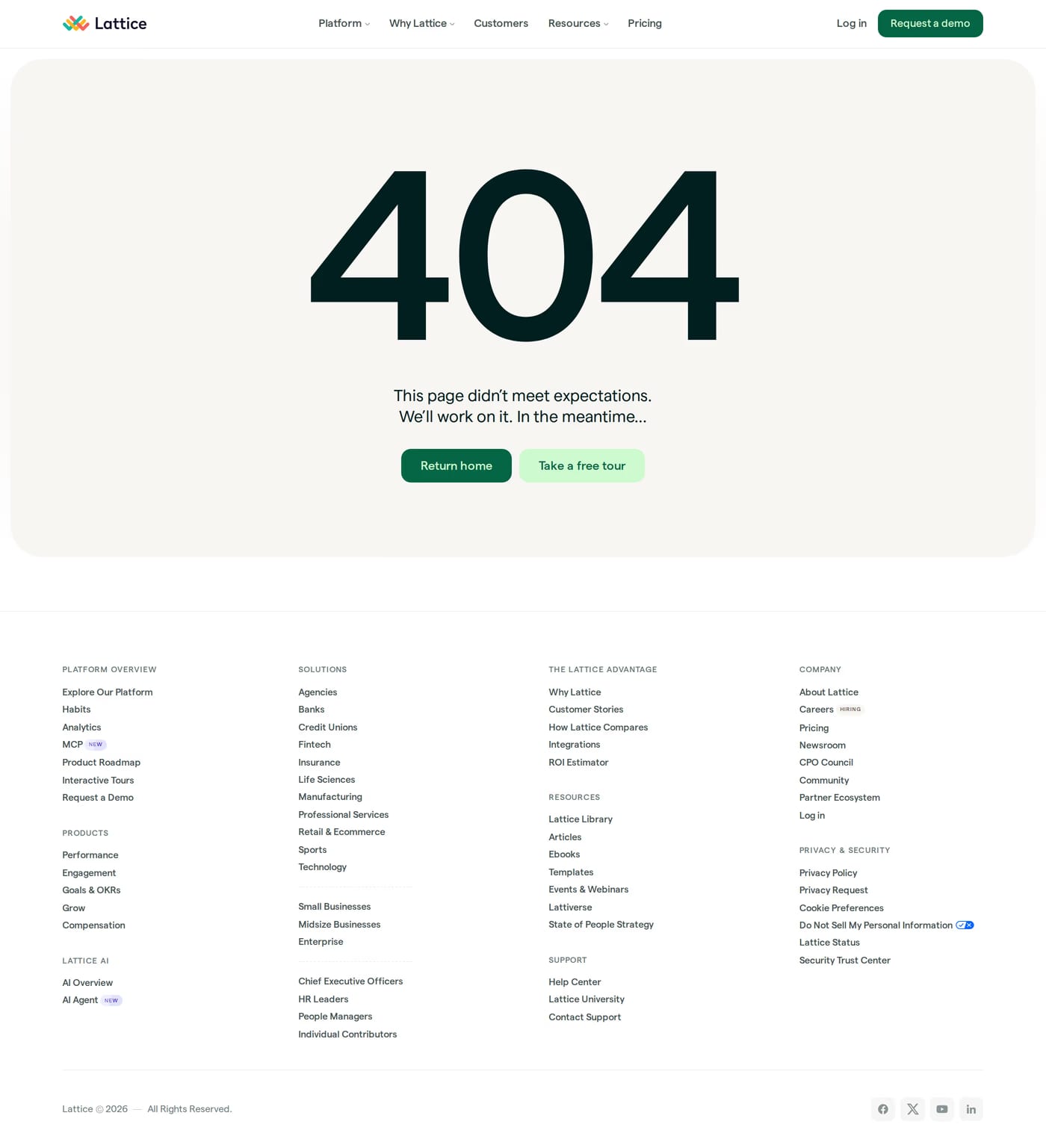 Lattice 404 page