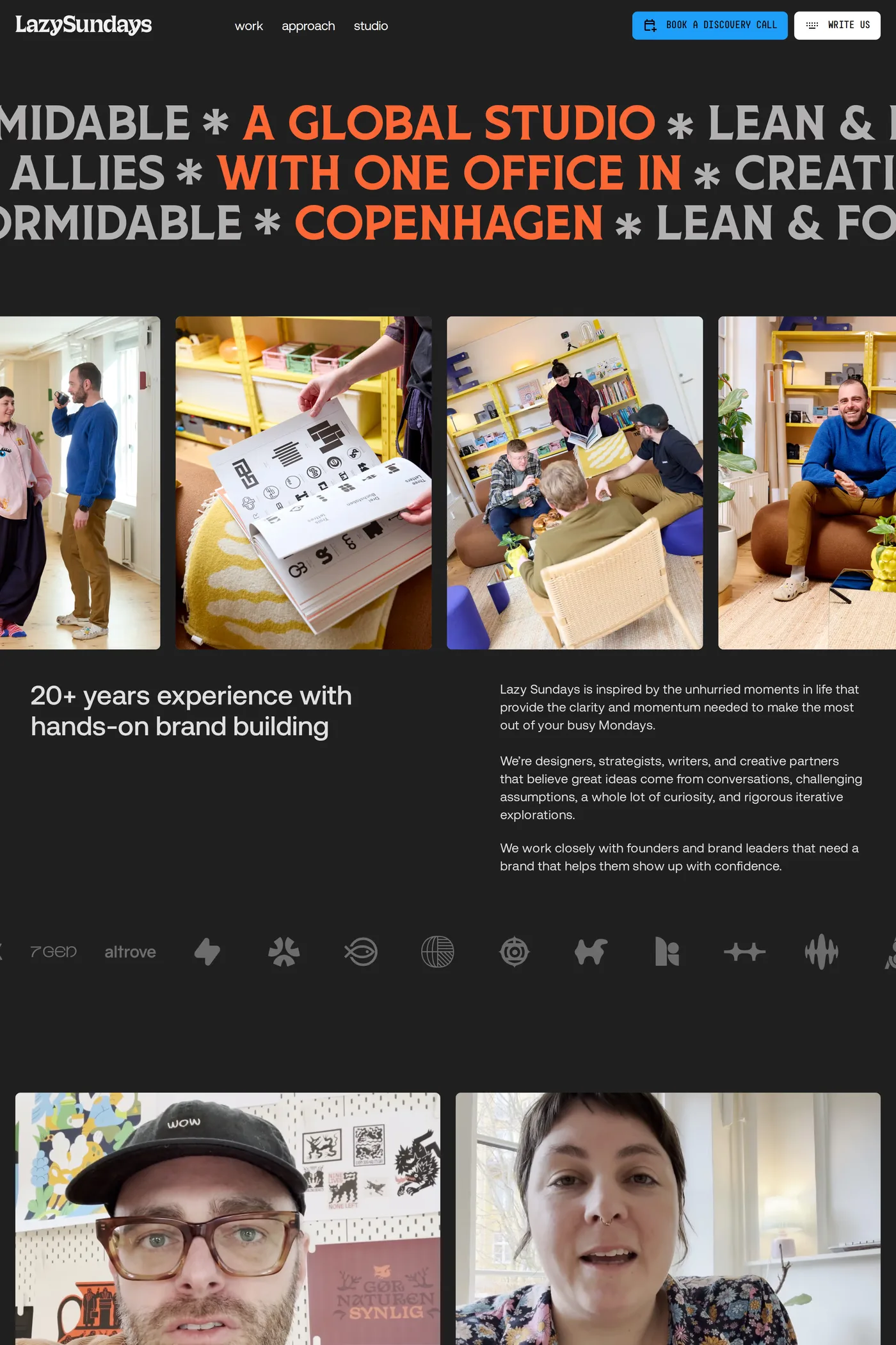 Lazy Sundays — screenshot of the about page