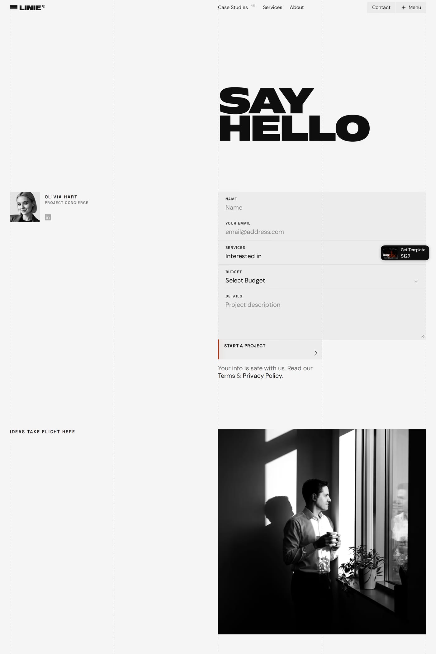 Linie contact page