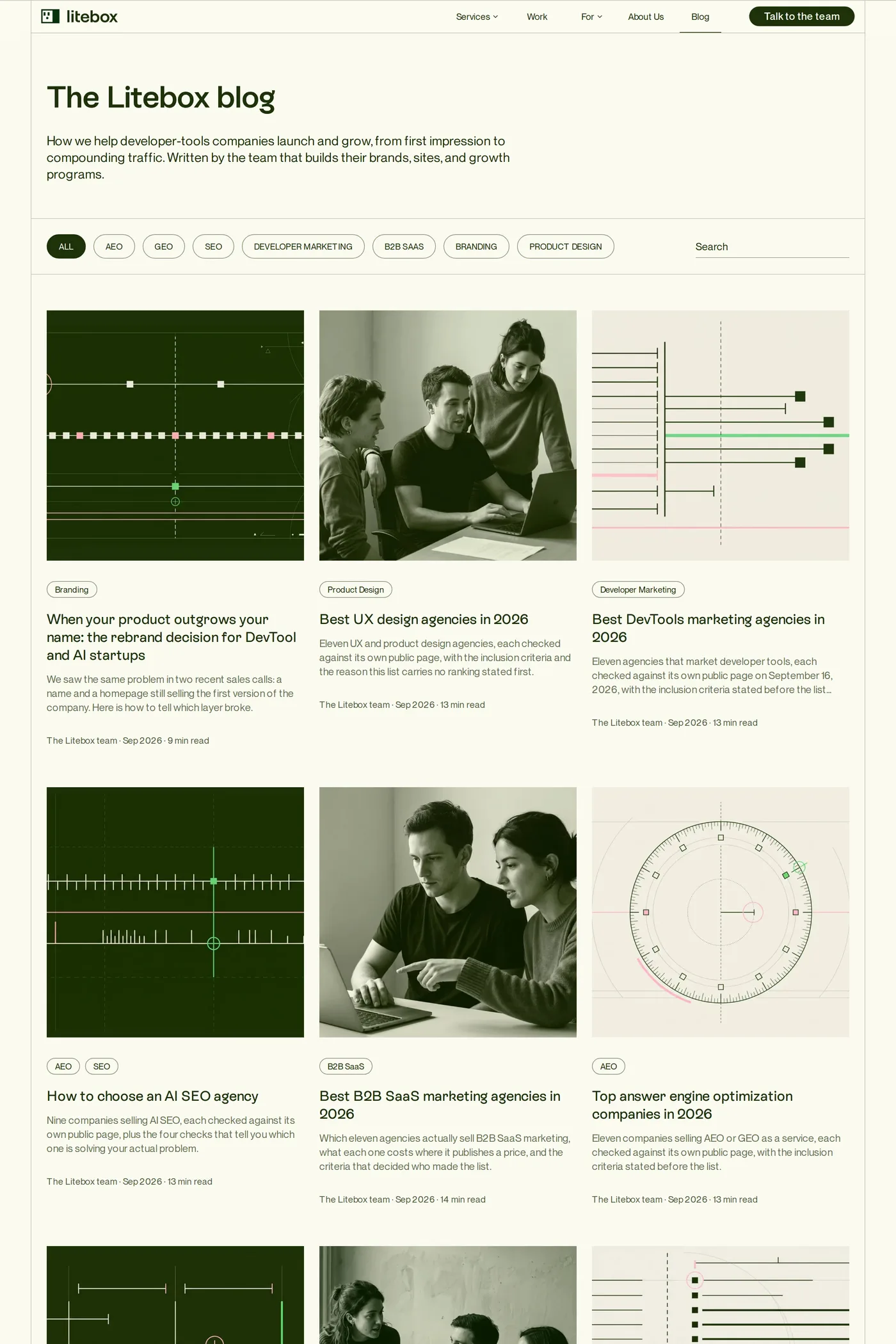 Litebox — screenshot of the blog page