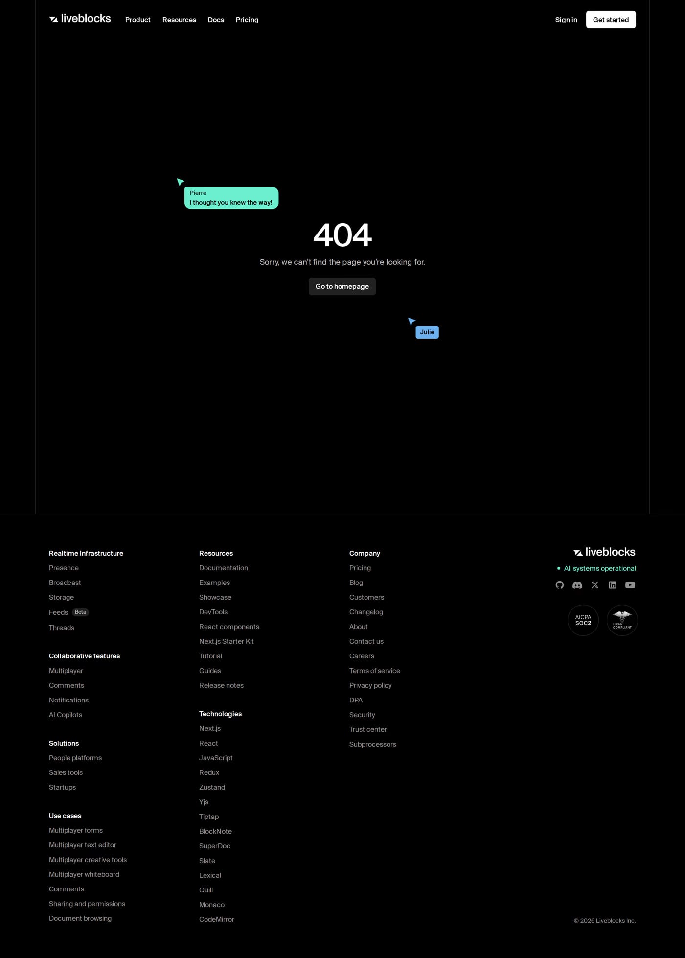 Liveblocks 404 page