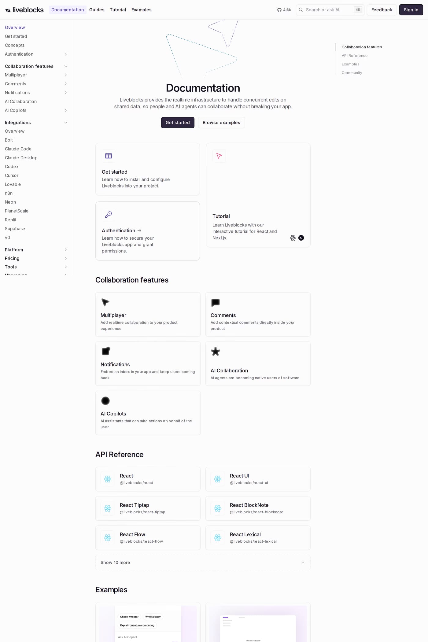 Liveblocks — screenshot of the docs page
