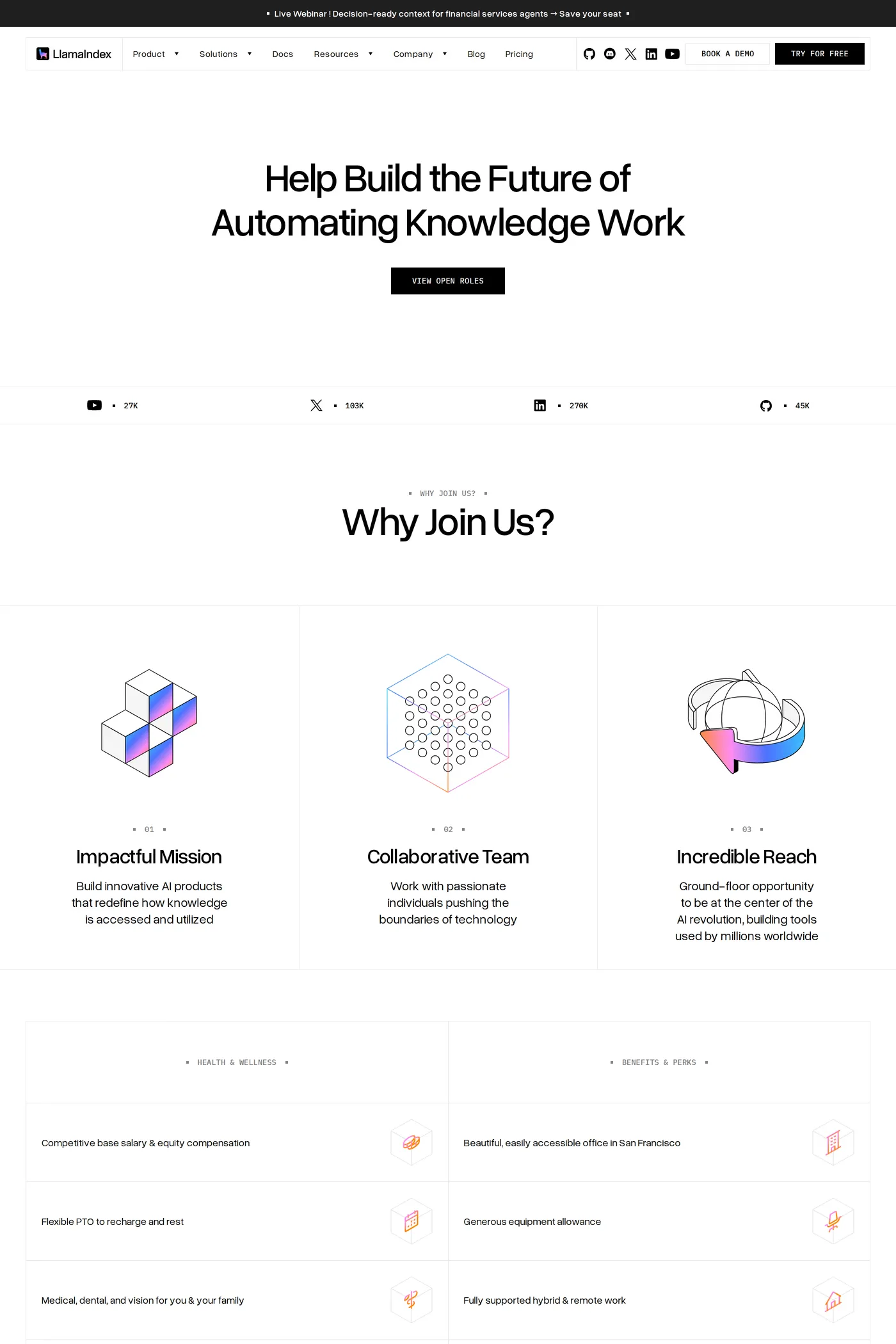 LlamaIndex — screenshot of the careers page