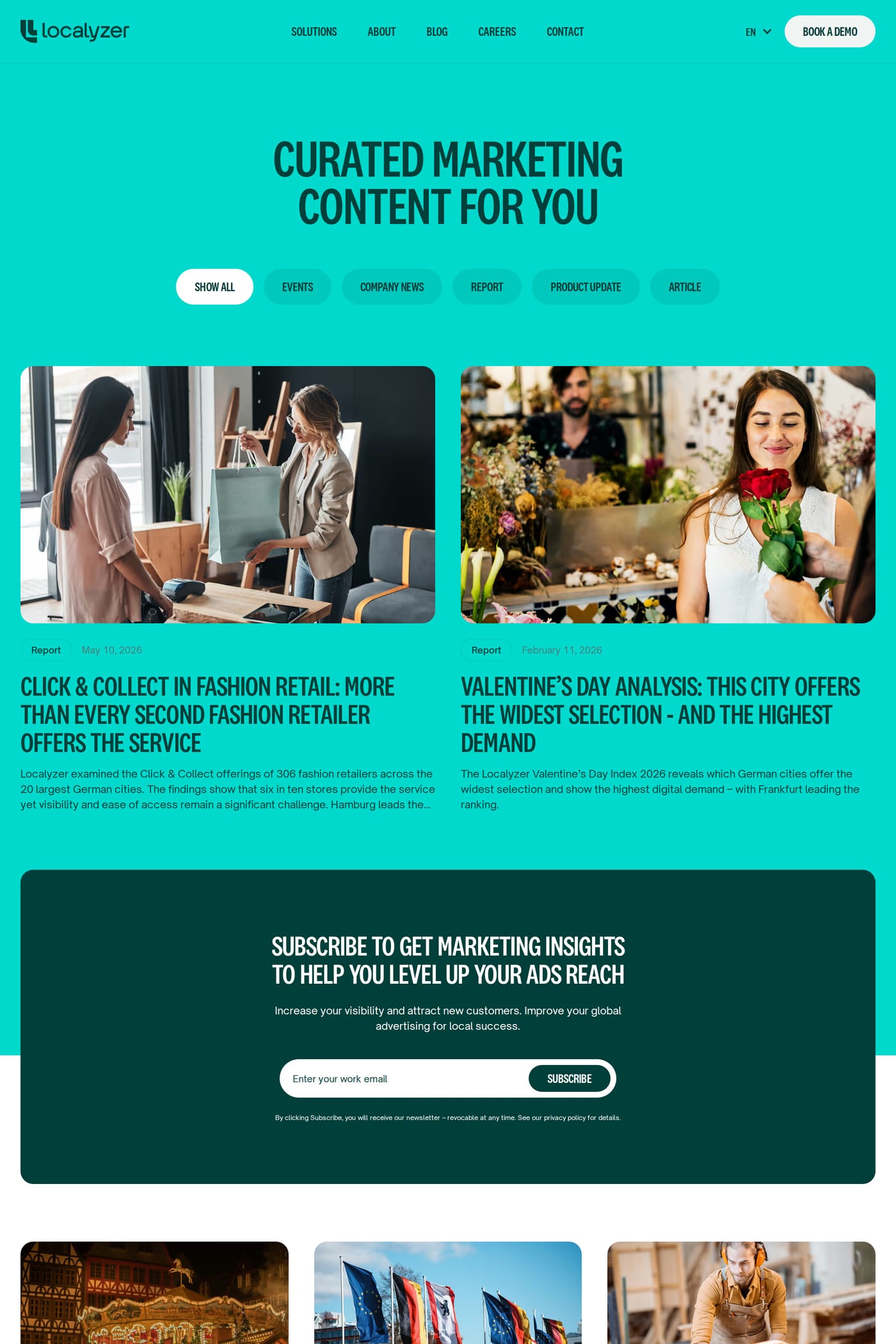 Localyzer — screenshot of the blog page