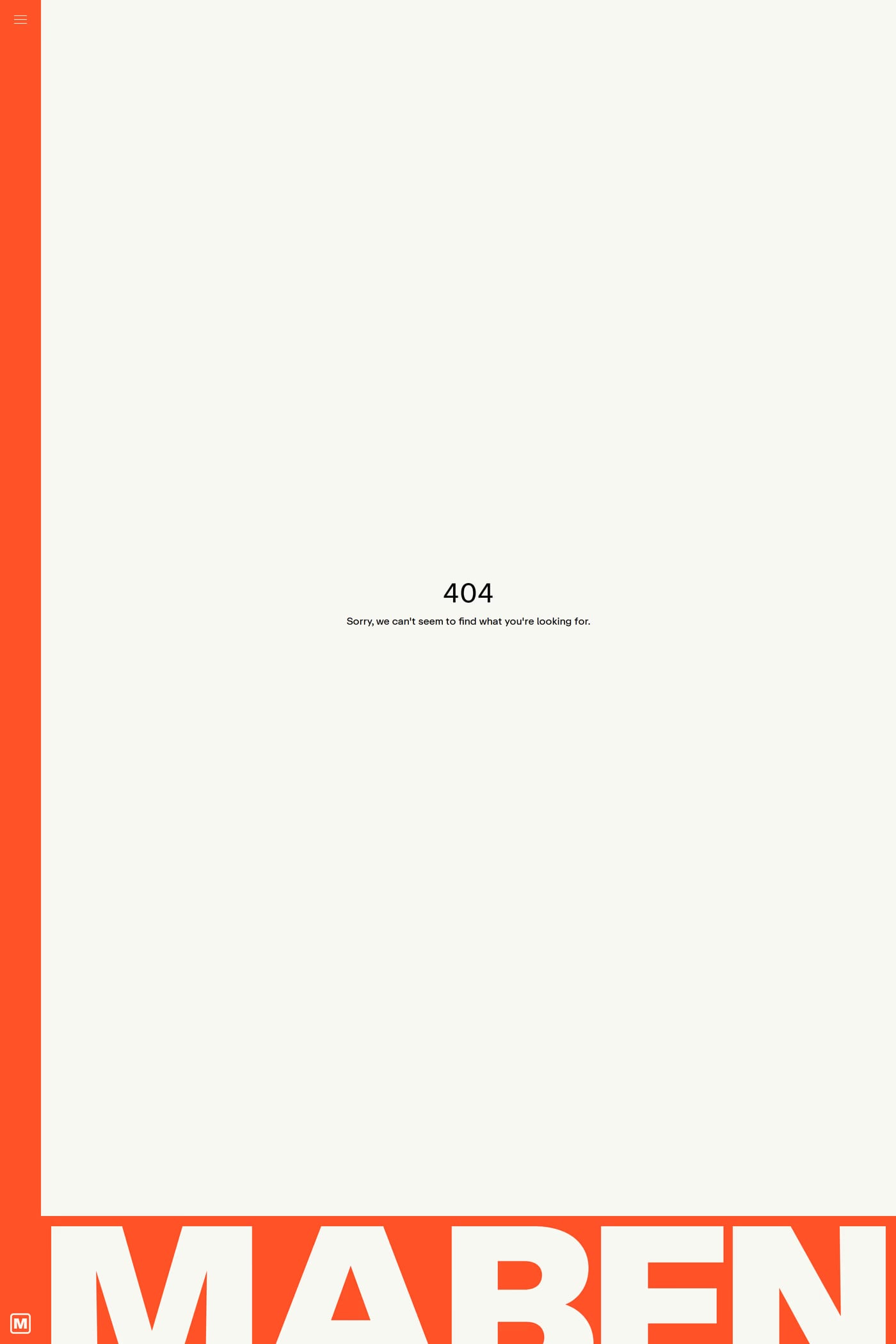 Maben 404 page