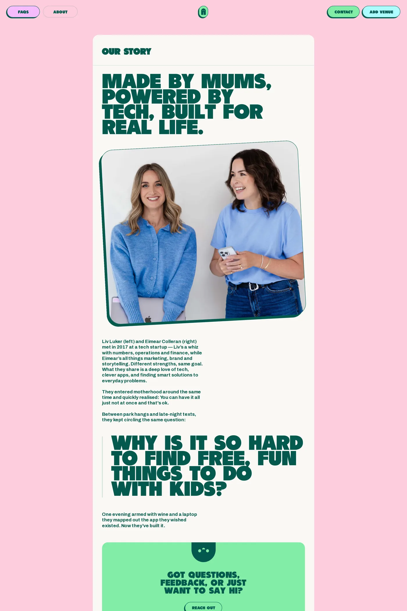 Maggie App — screenshot of the about page