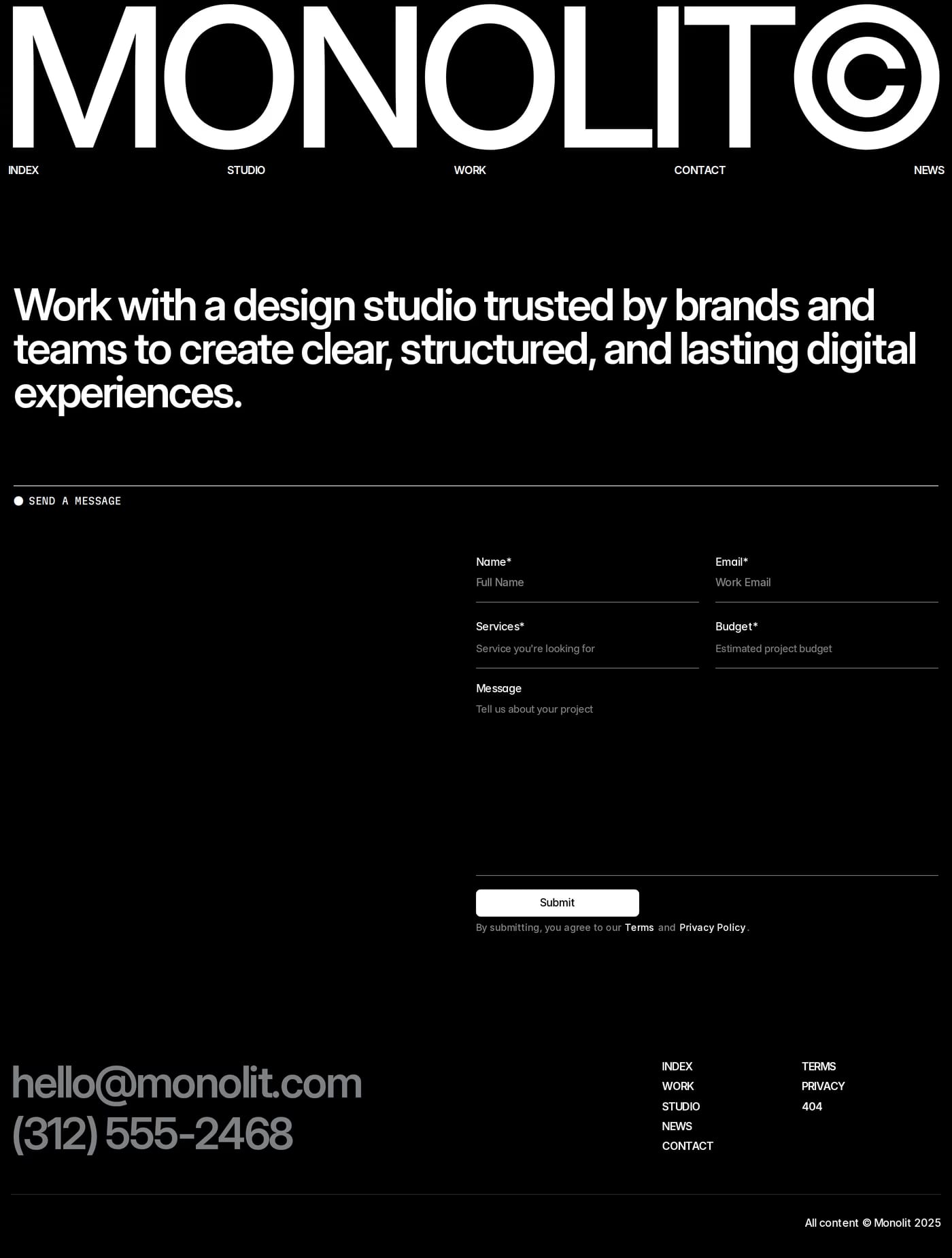 Manner contact page