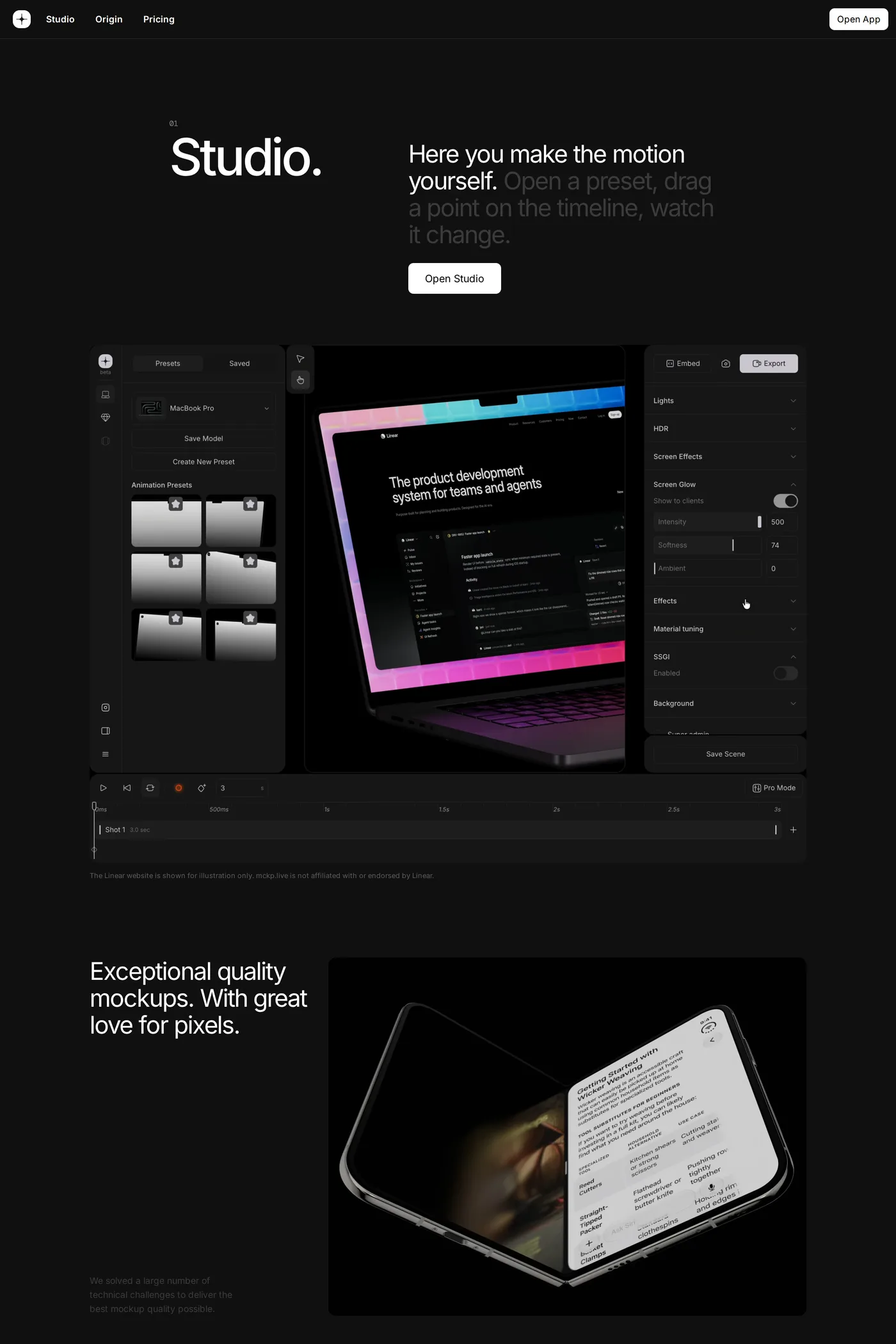 MCKP — screenshot of the features page