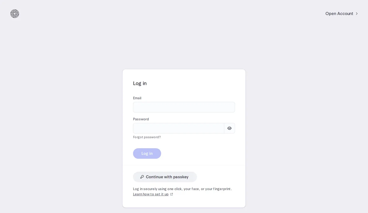 Mercury — screenshot of the login page