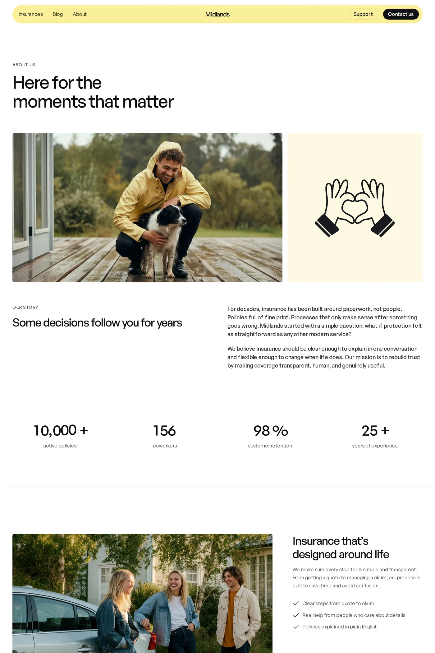 Midlands — screenshot of the about page