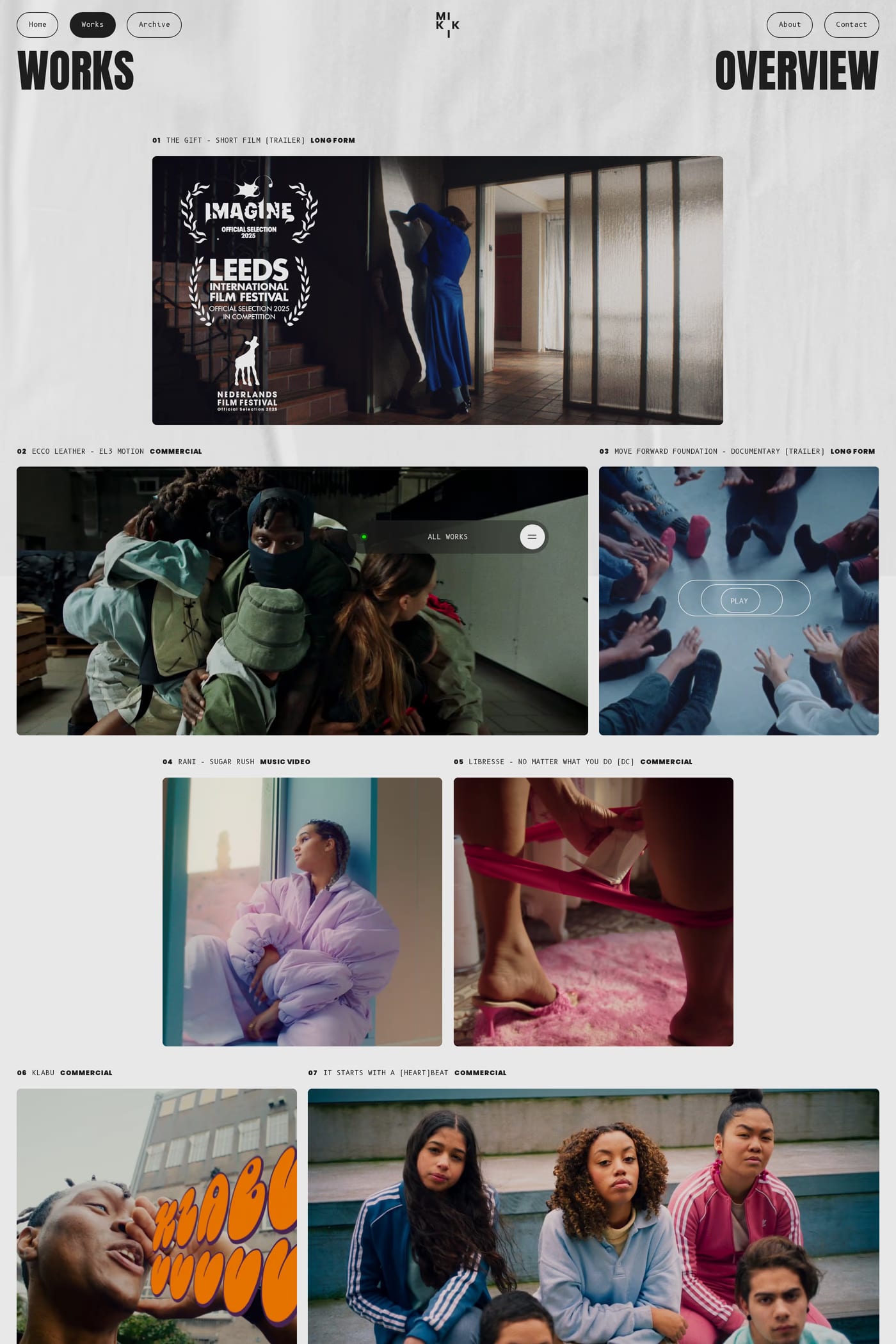 Mikki Sindhunata — screenshot of the work page