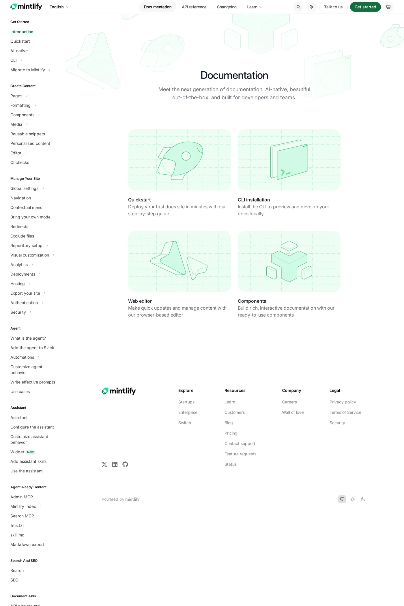 Mintlify — screenshot of the docs page