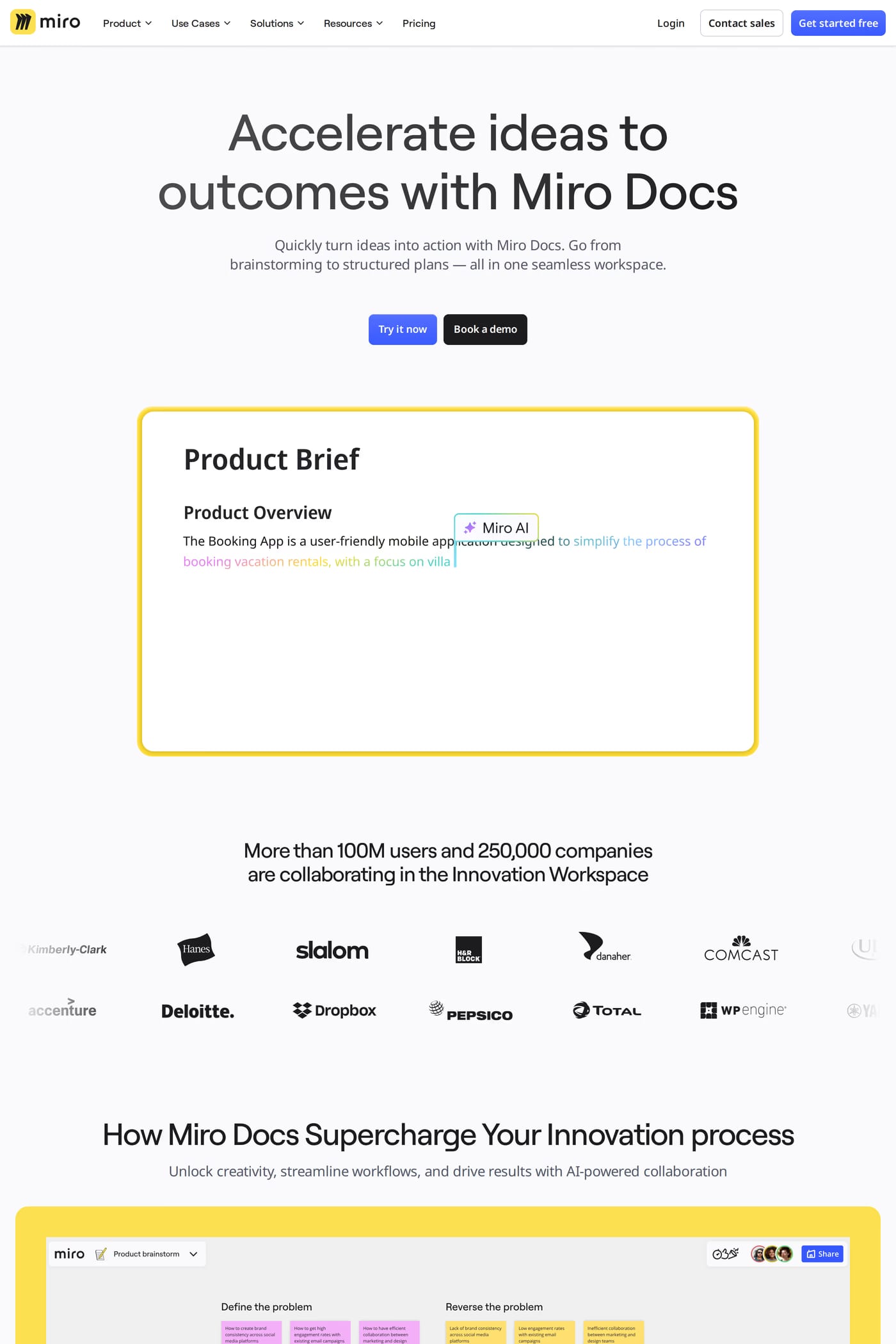 Miro Intelligent Canvas — screenshot of the docs page