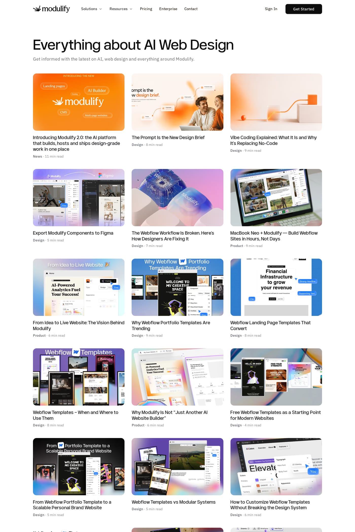 Modulify blog page