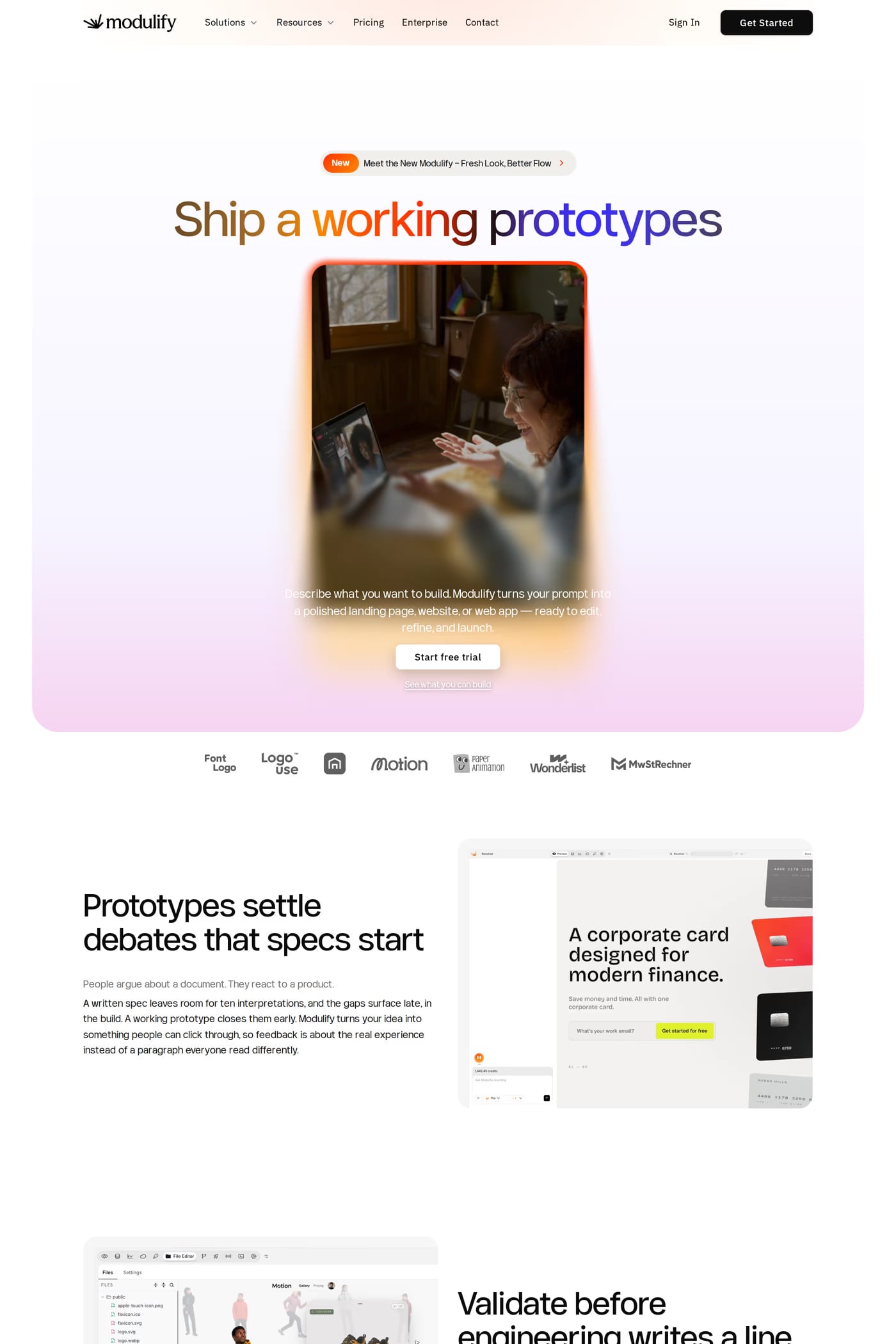 Modulify features page