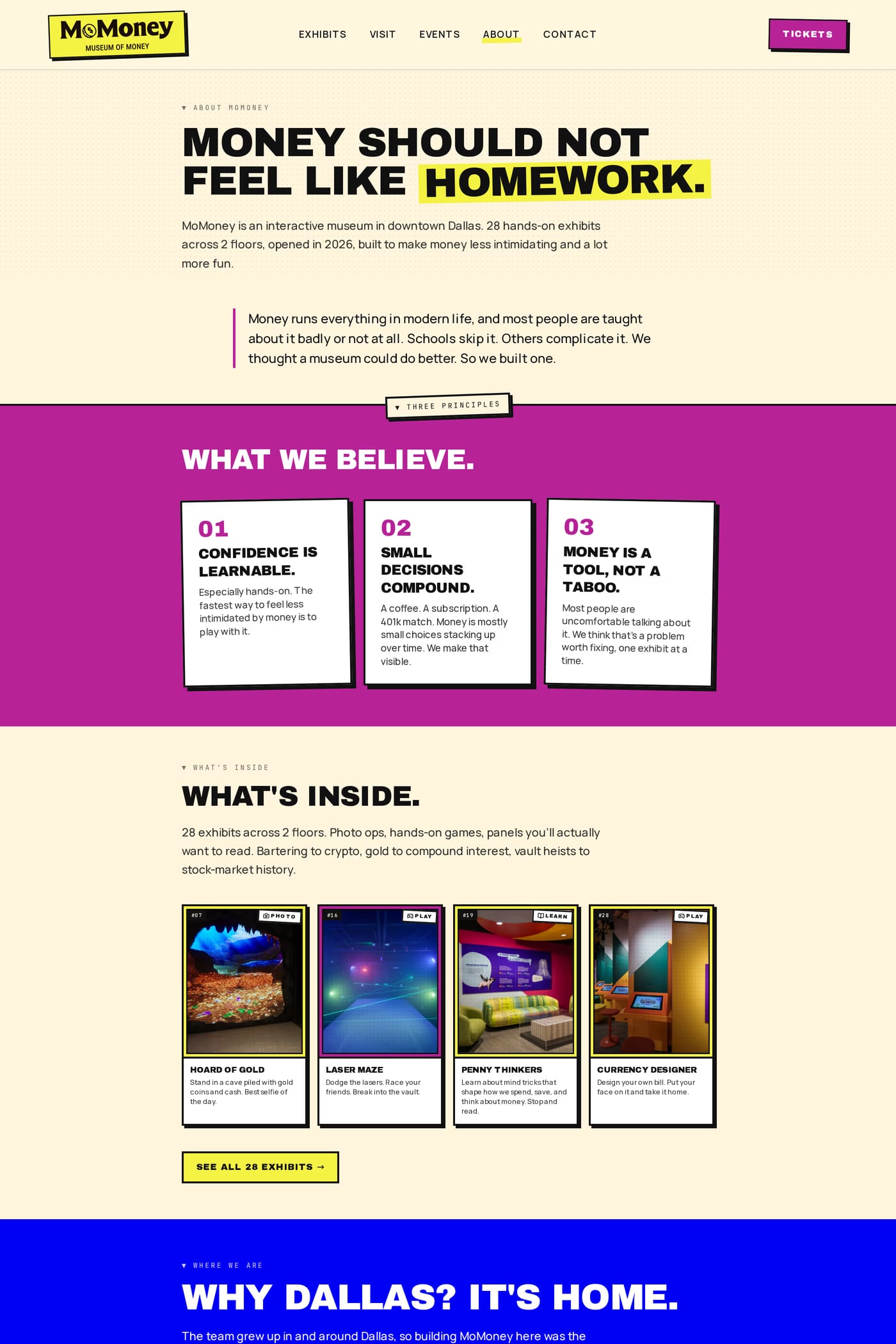 MoMoney — screenshot of the about page