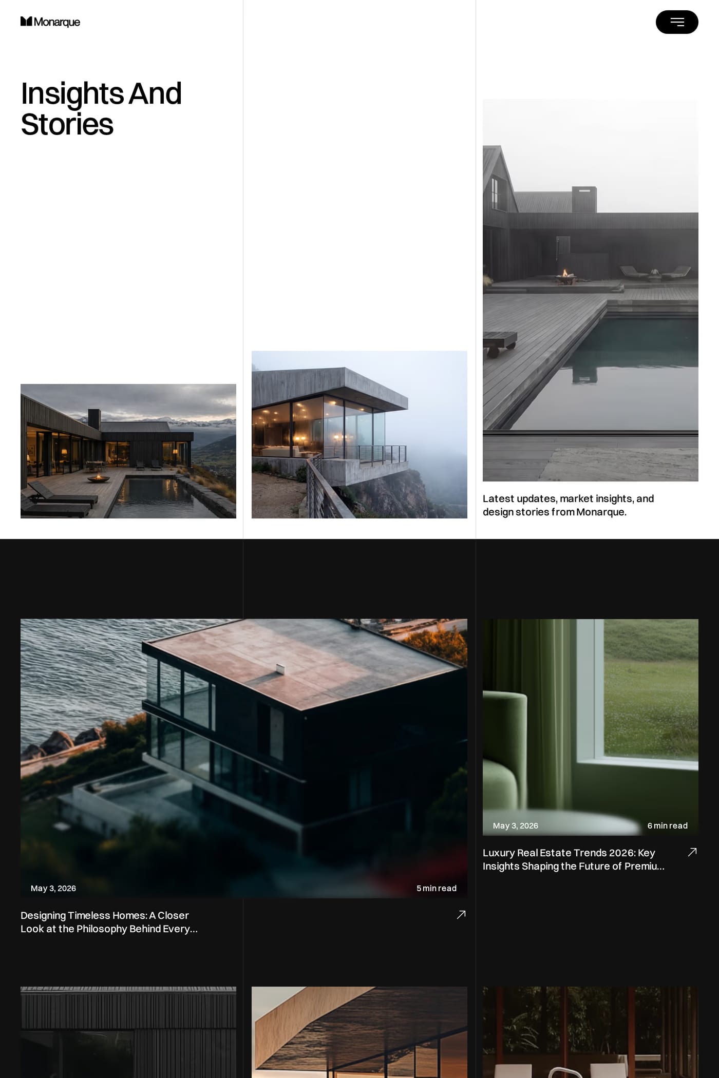 Monarque — screenshot of the blog page