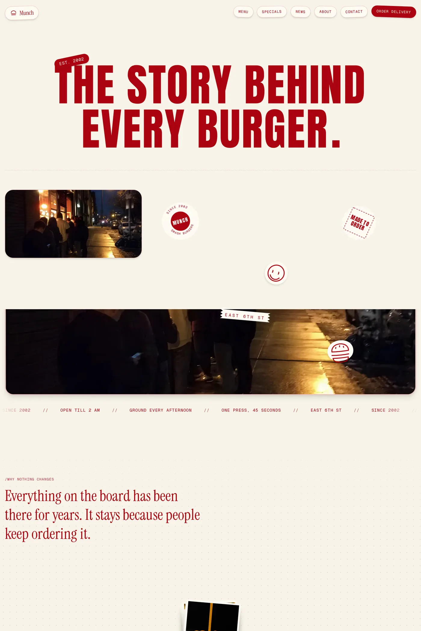 Munch — screenshot of the about page