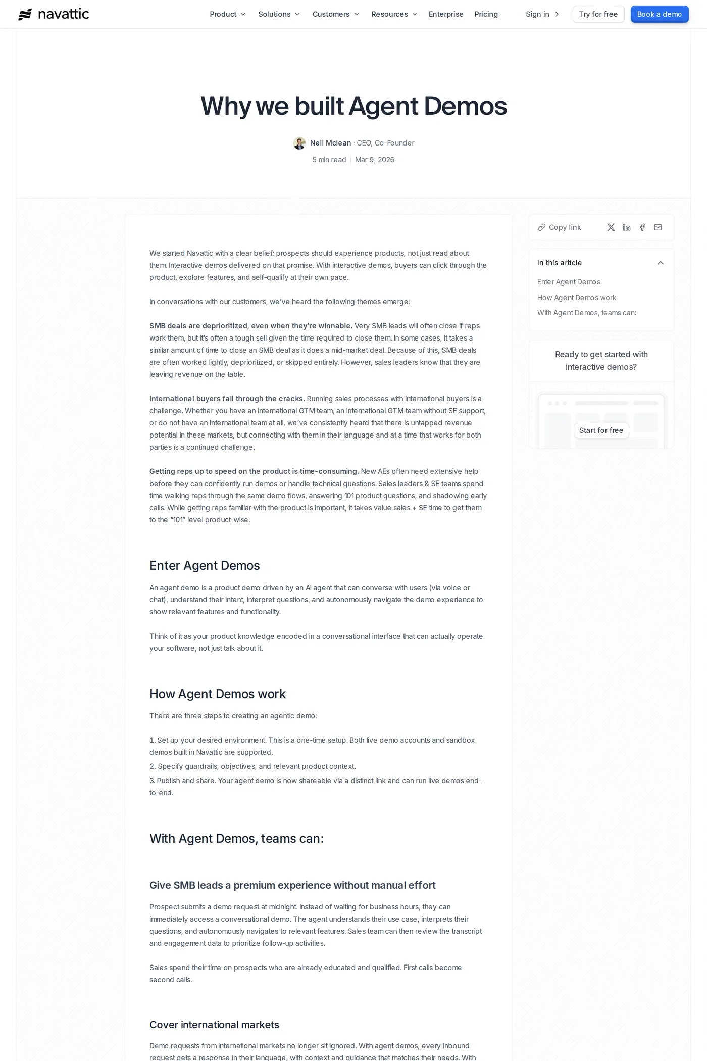 Navattic — screenshot of the blog page