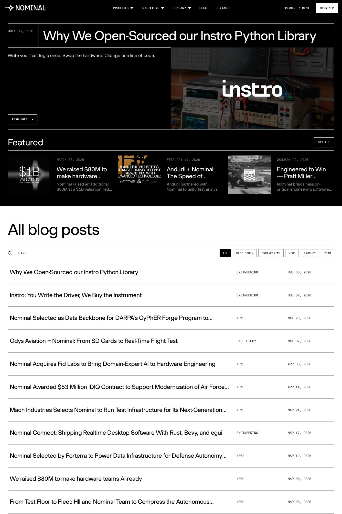 Nominal — screenshot of the blog page