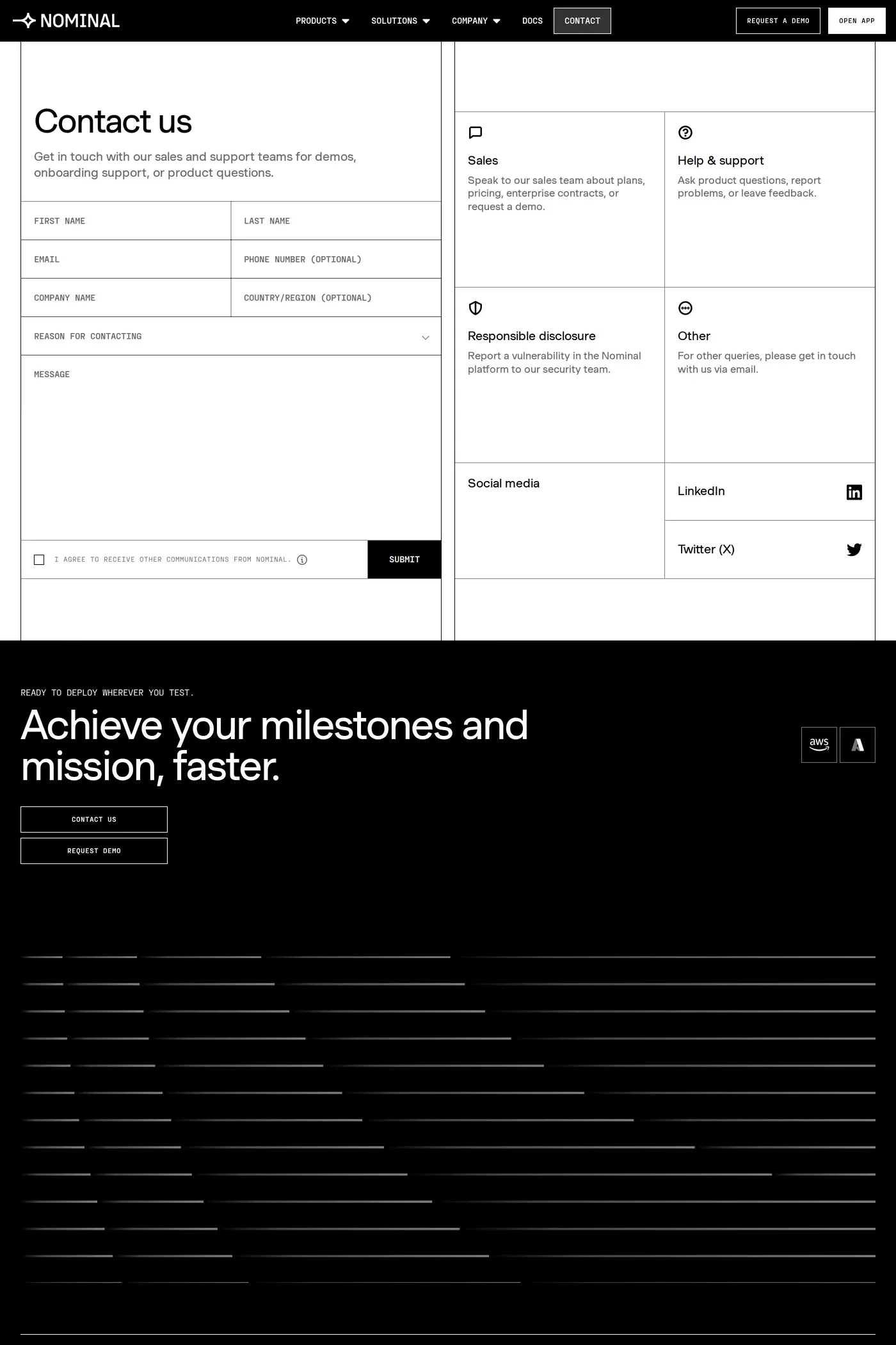 Nominal — screenshot of the contact page