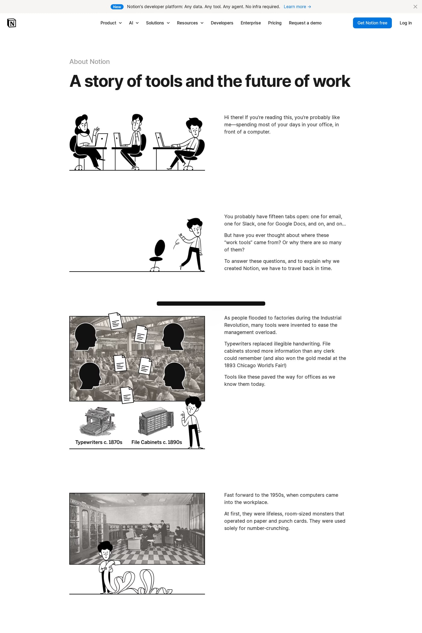 Notion — screenshot of the about page