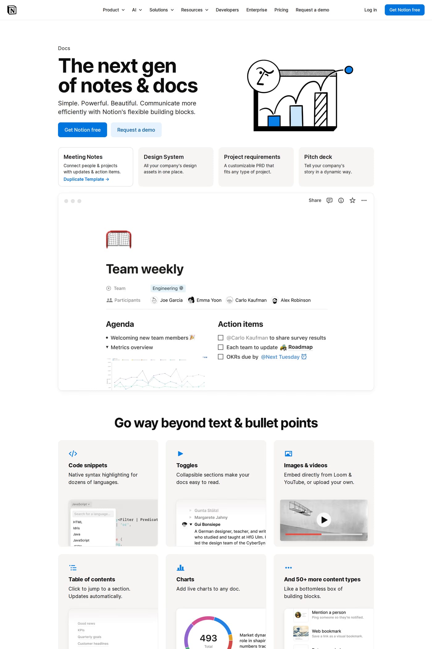 Notion — screenshot of the docs page