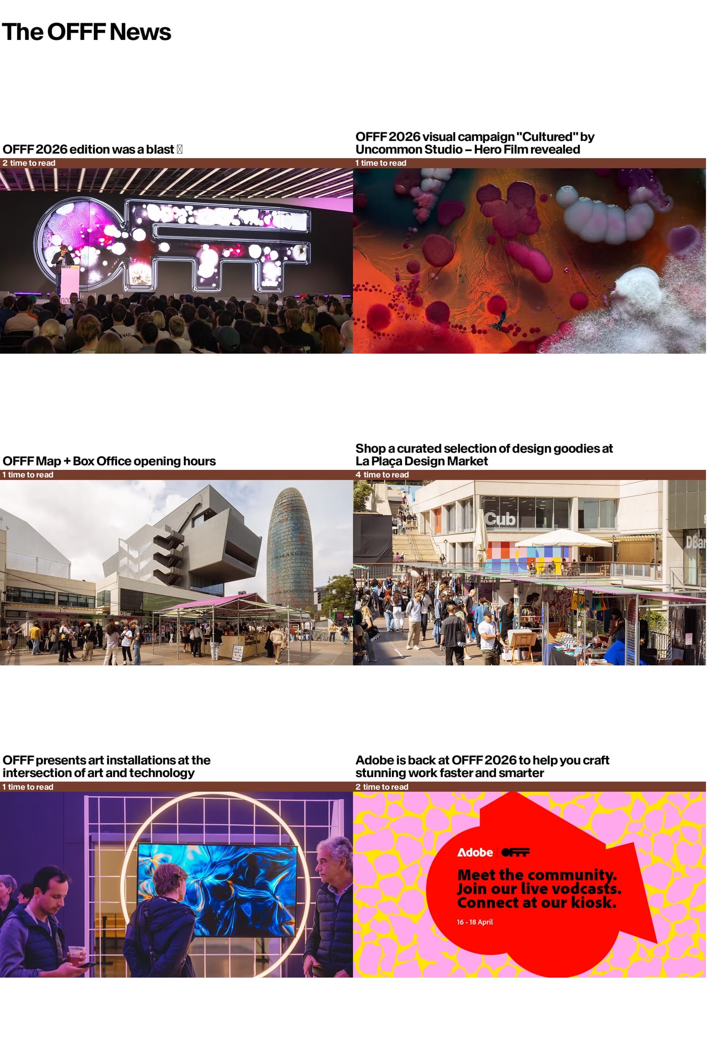 OFFF 2025 — screenshot of the blog page