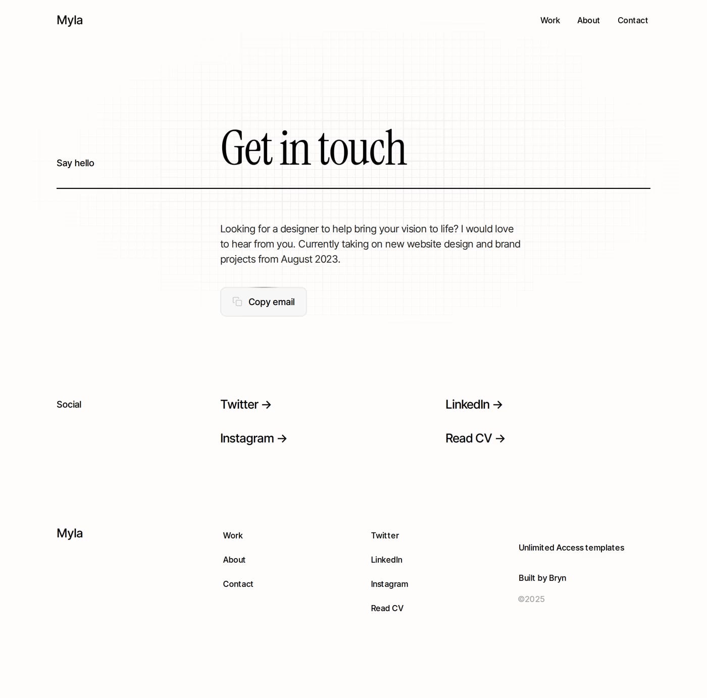 Offset contact page