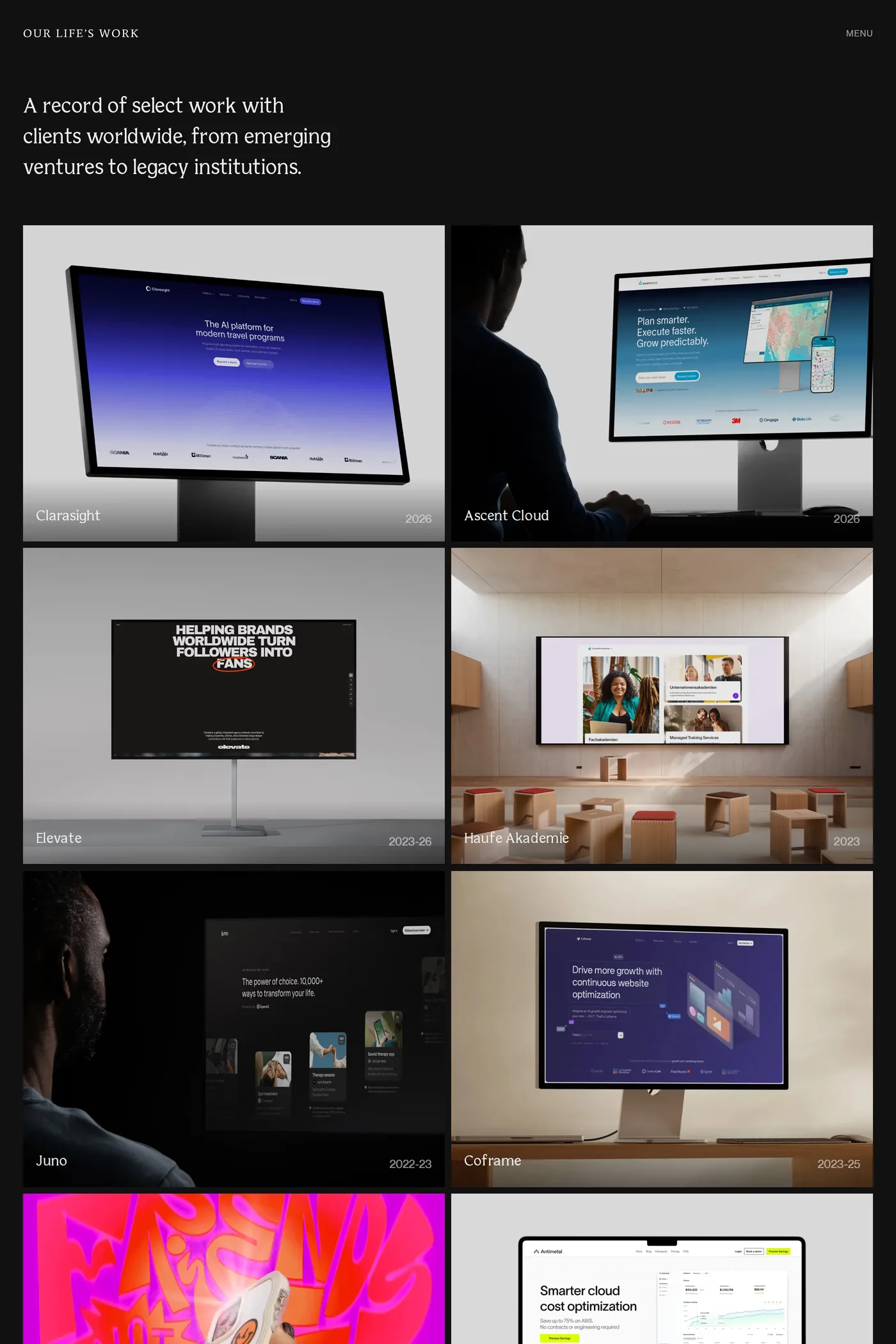 Our Life's Work ® — screenshot of the work page