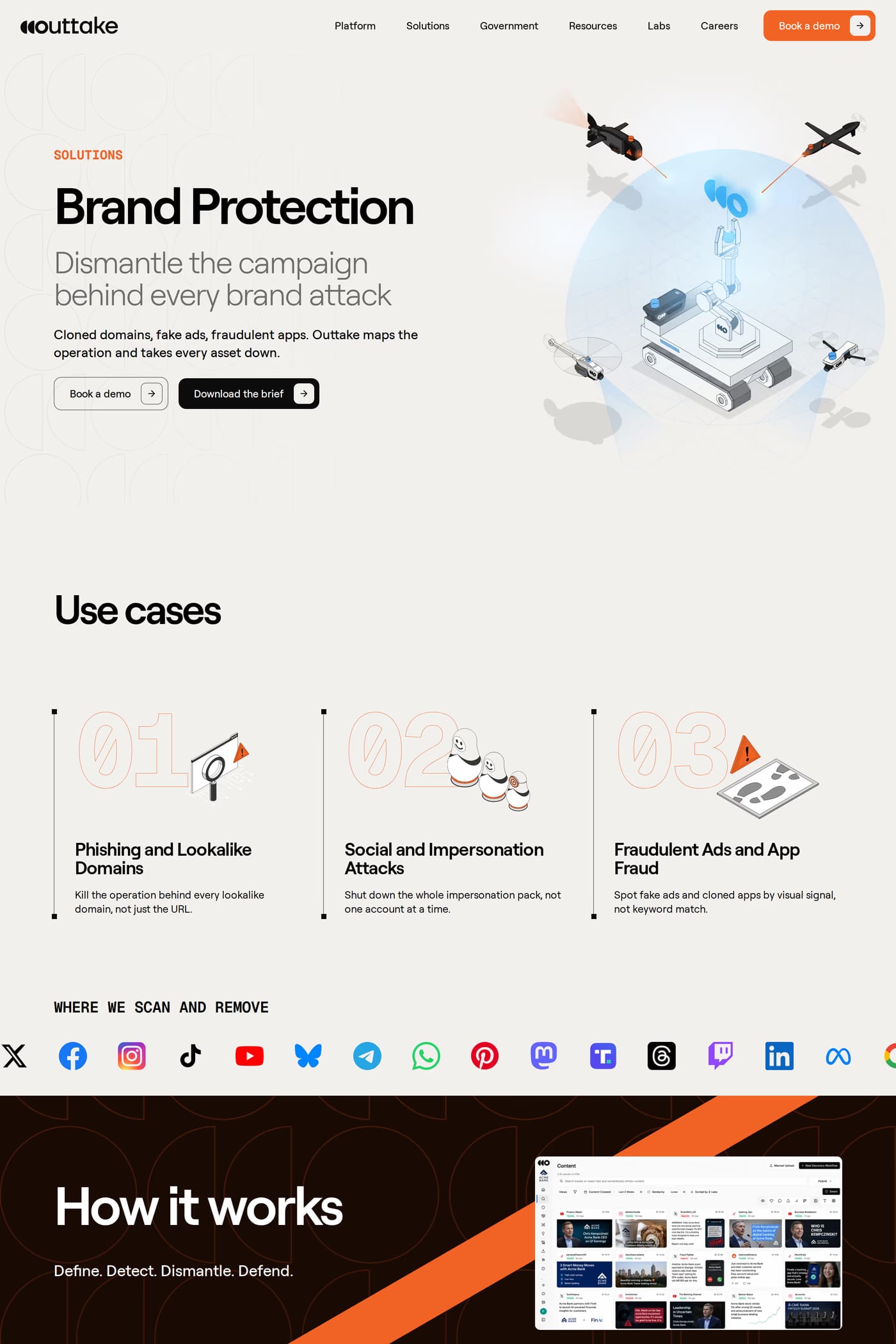 Outtake features page