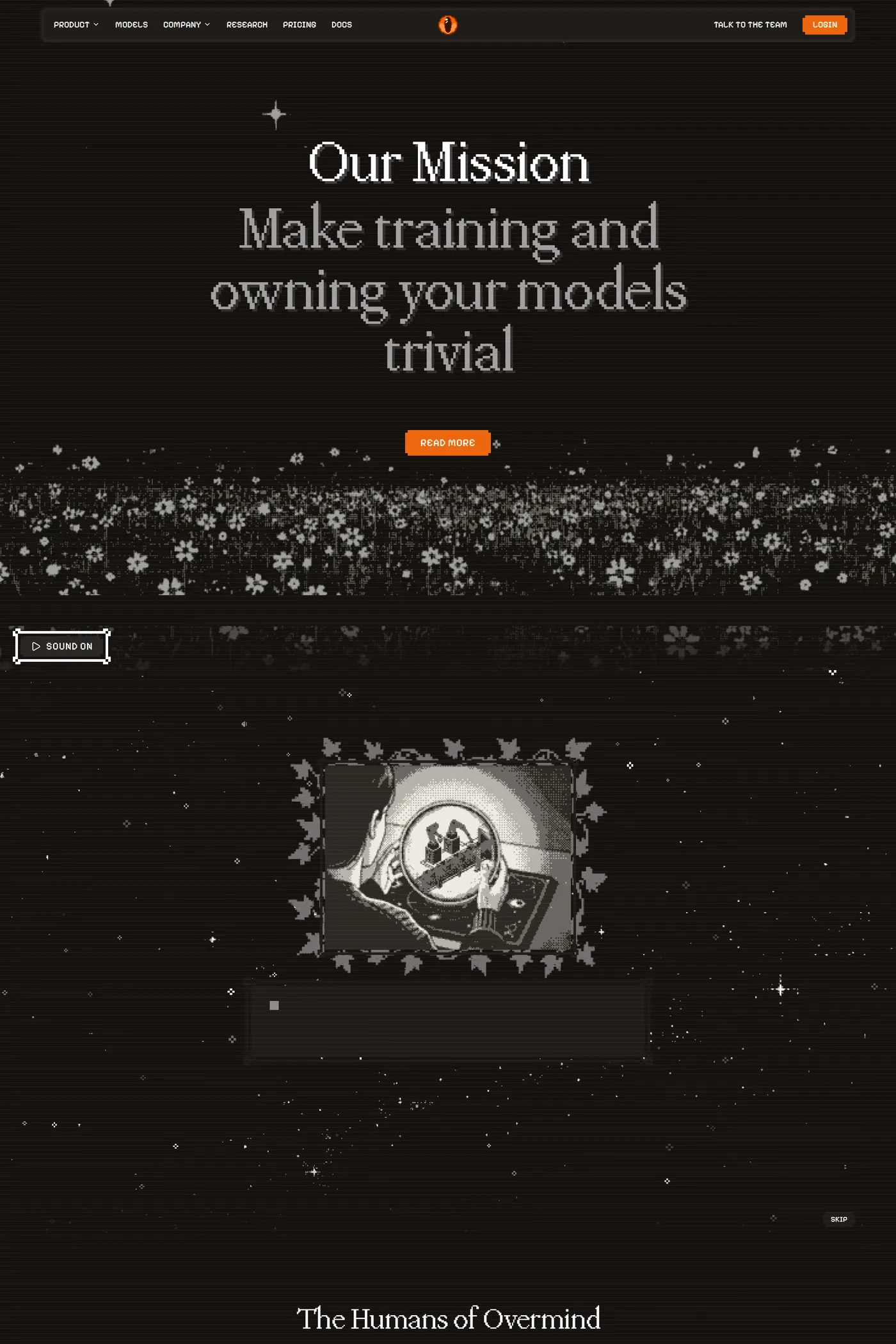 Overmind — screenshot of the about page