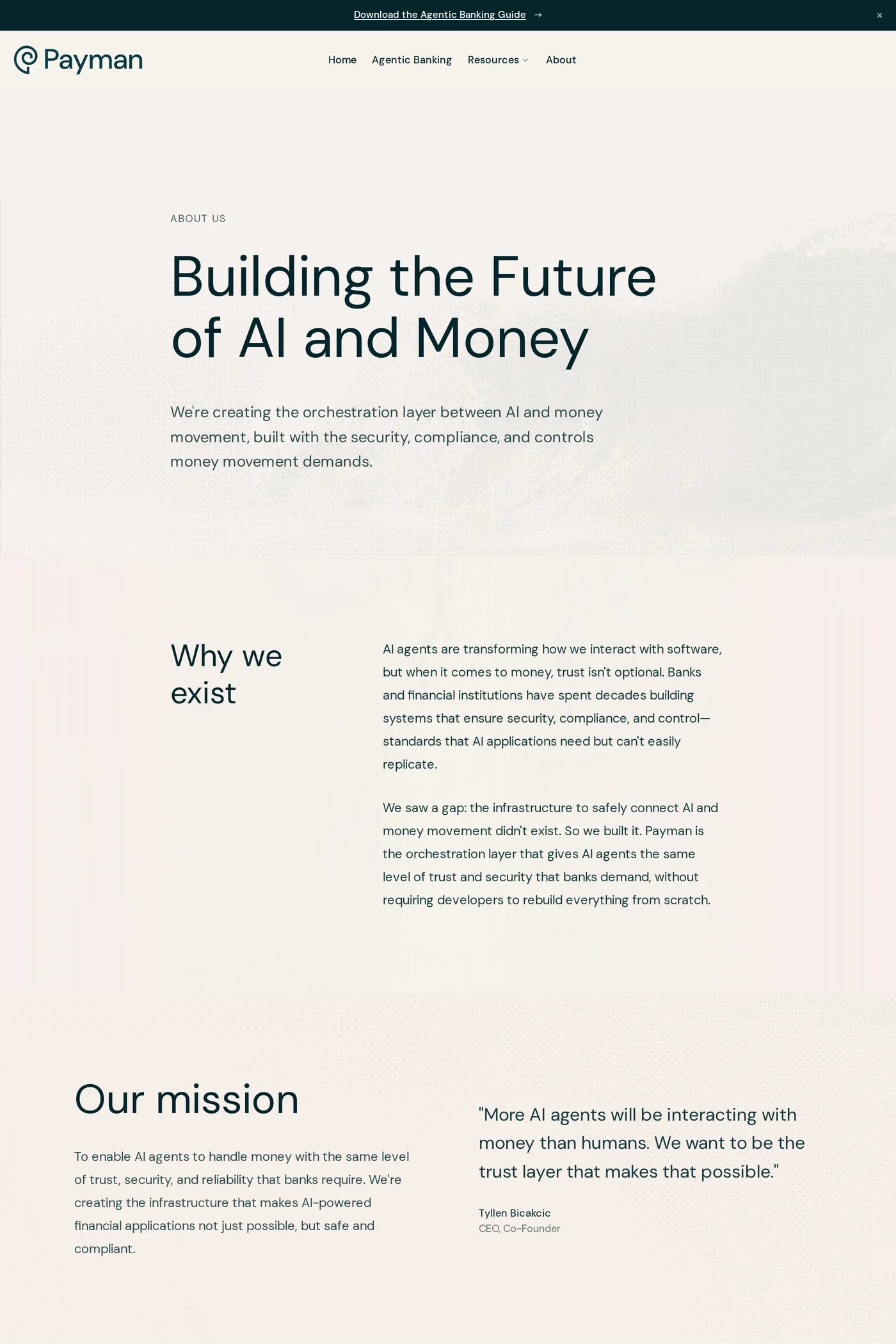 Payman — screenshot of the about page