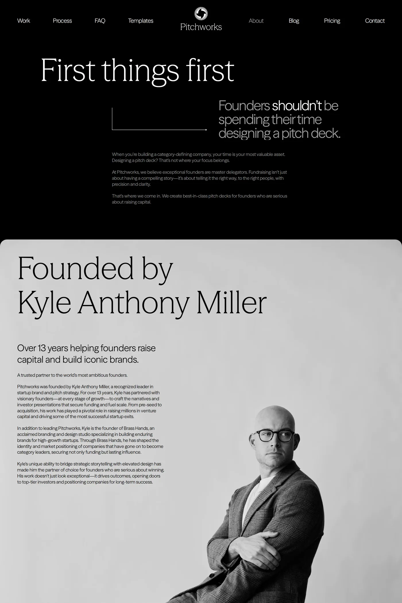 Pitch-Works — screenshot of the about page