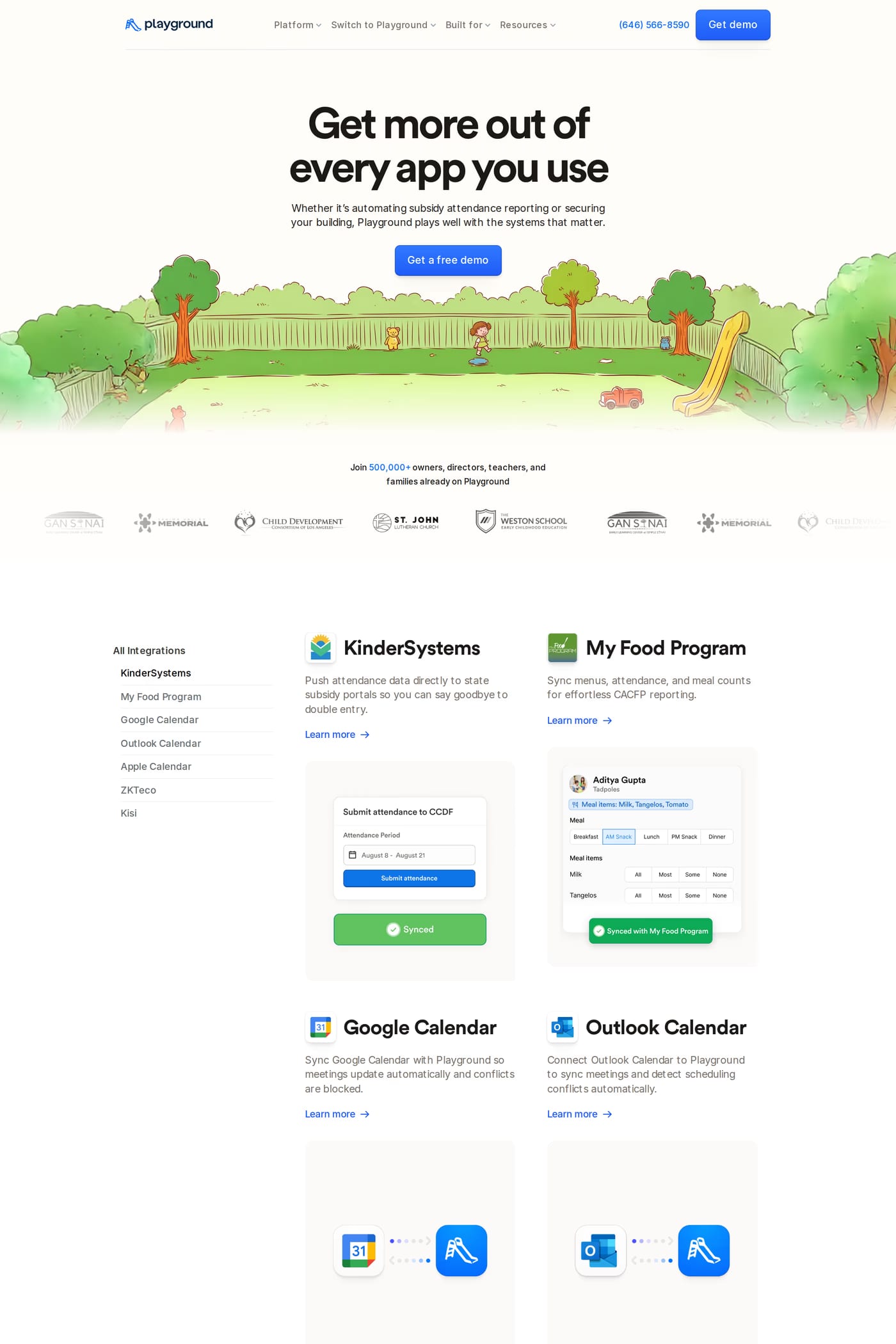 Playground integrations page