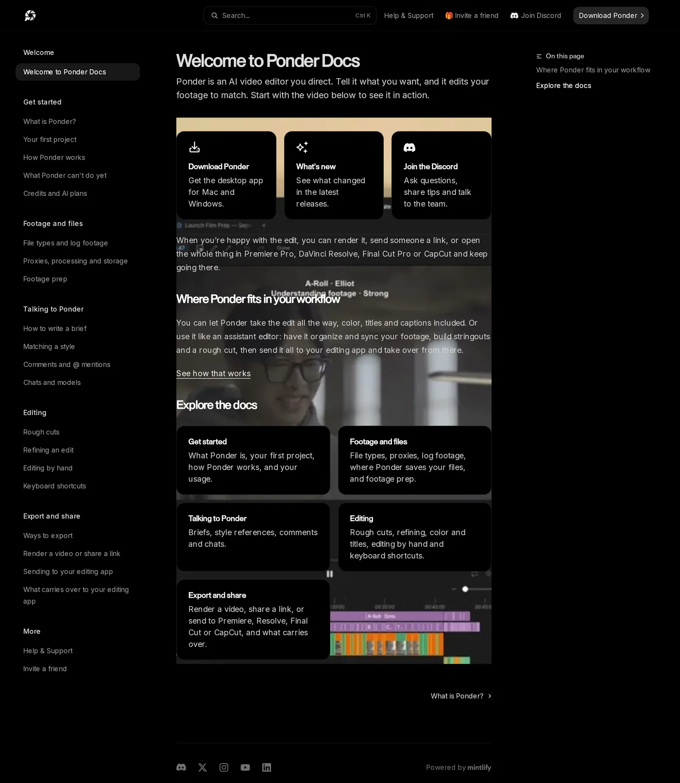 Ponder — screenshot of the docs page