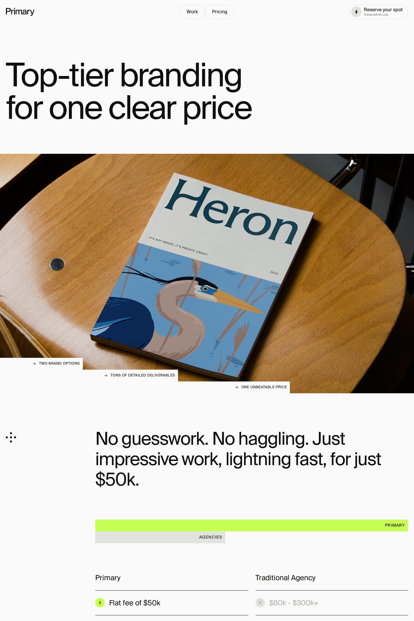 Primary Studio — screenshot of the pricing page