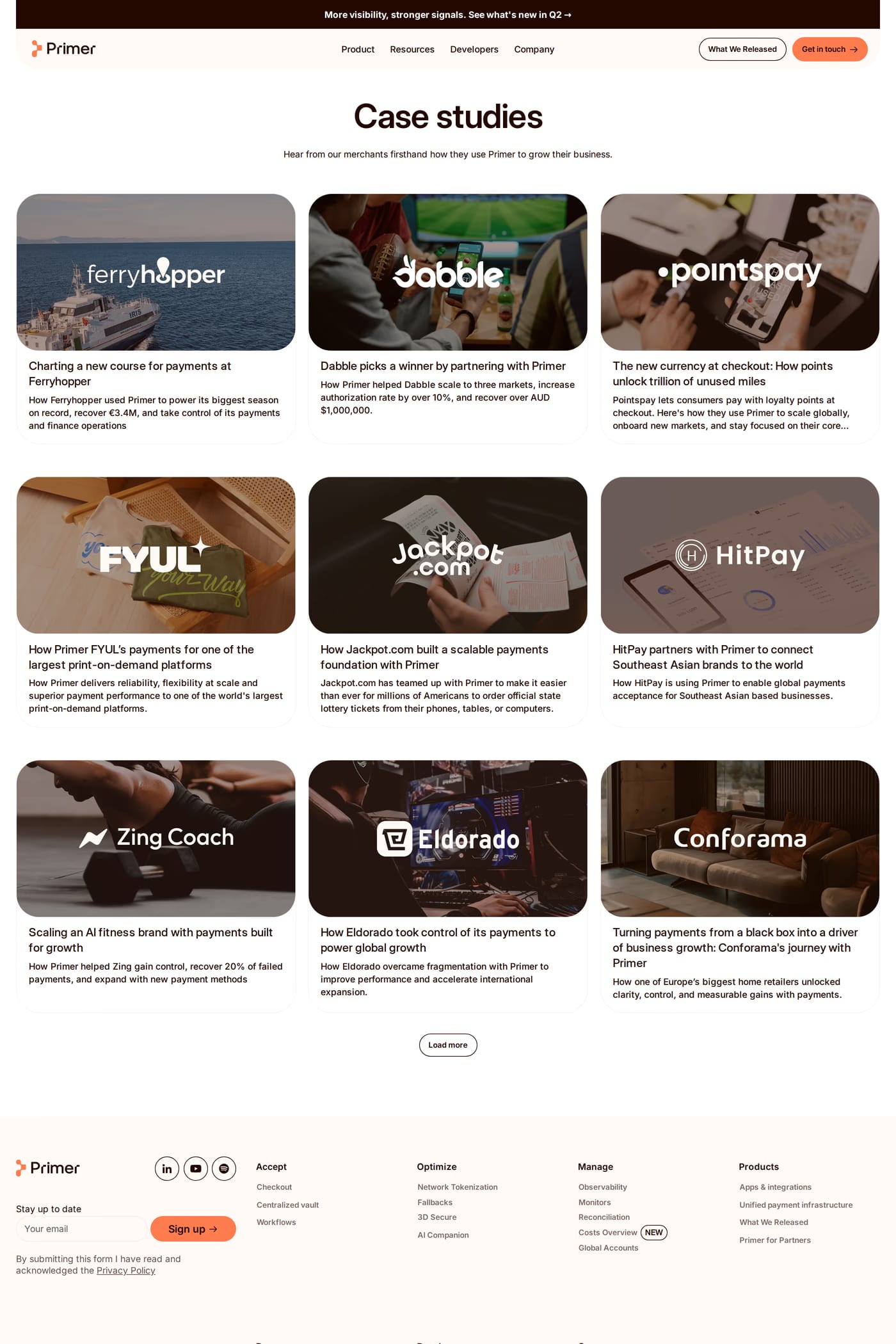 Primer — screenshot of the work page