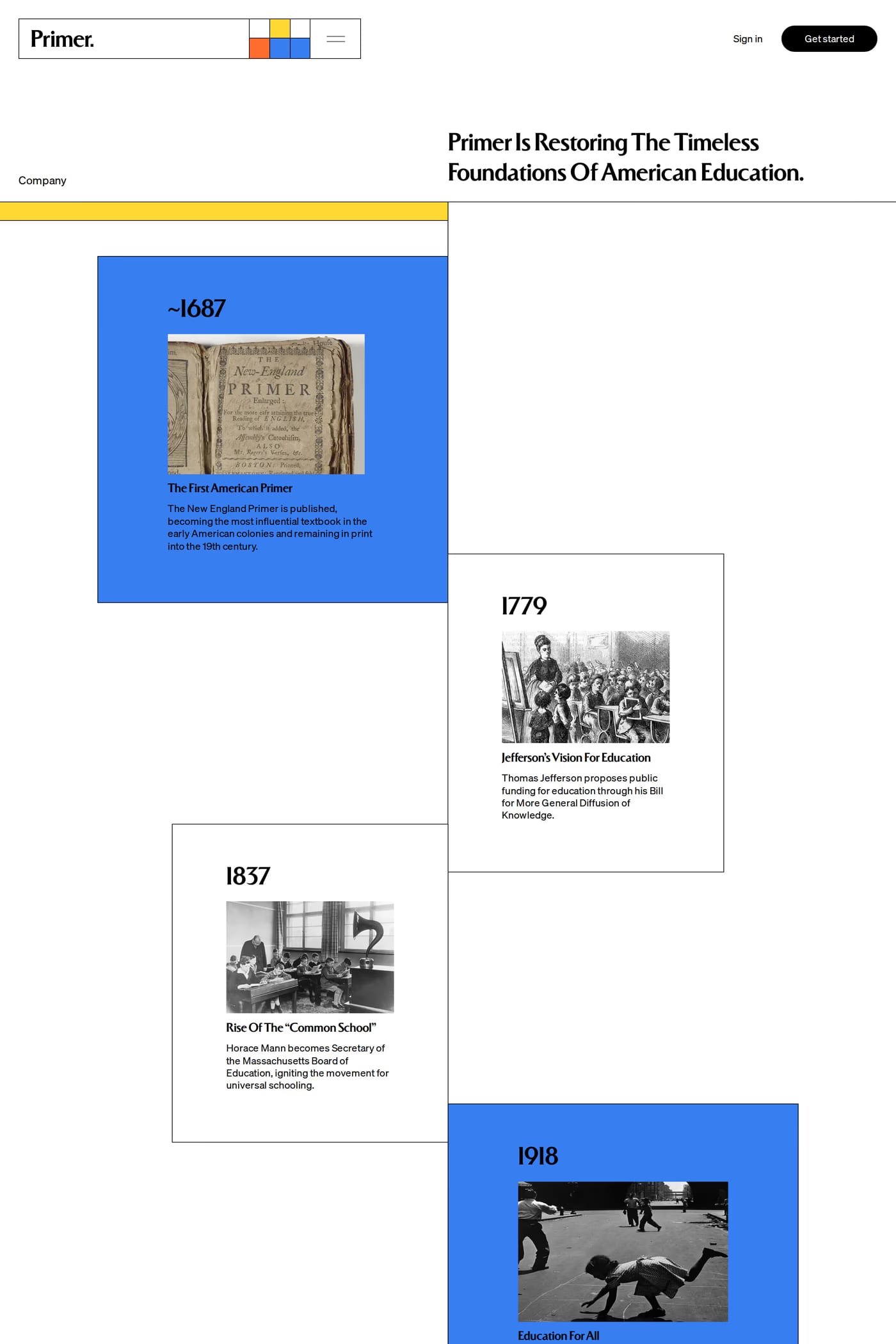 Primer — screenshot of the about page