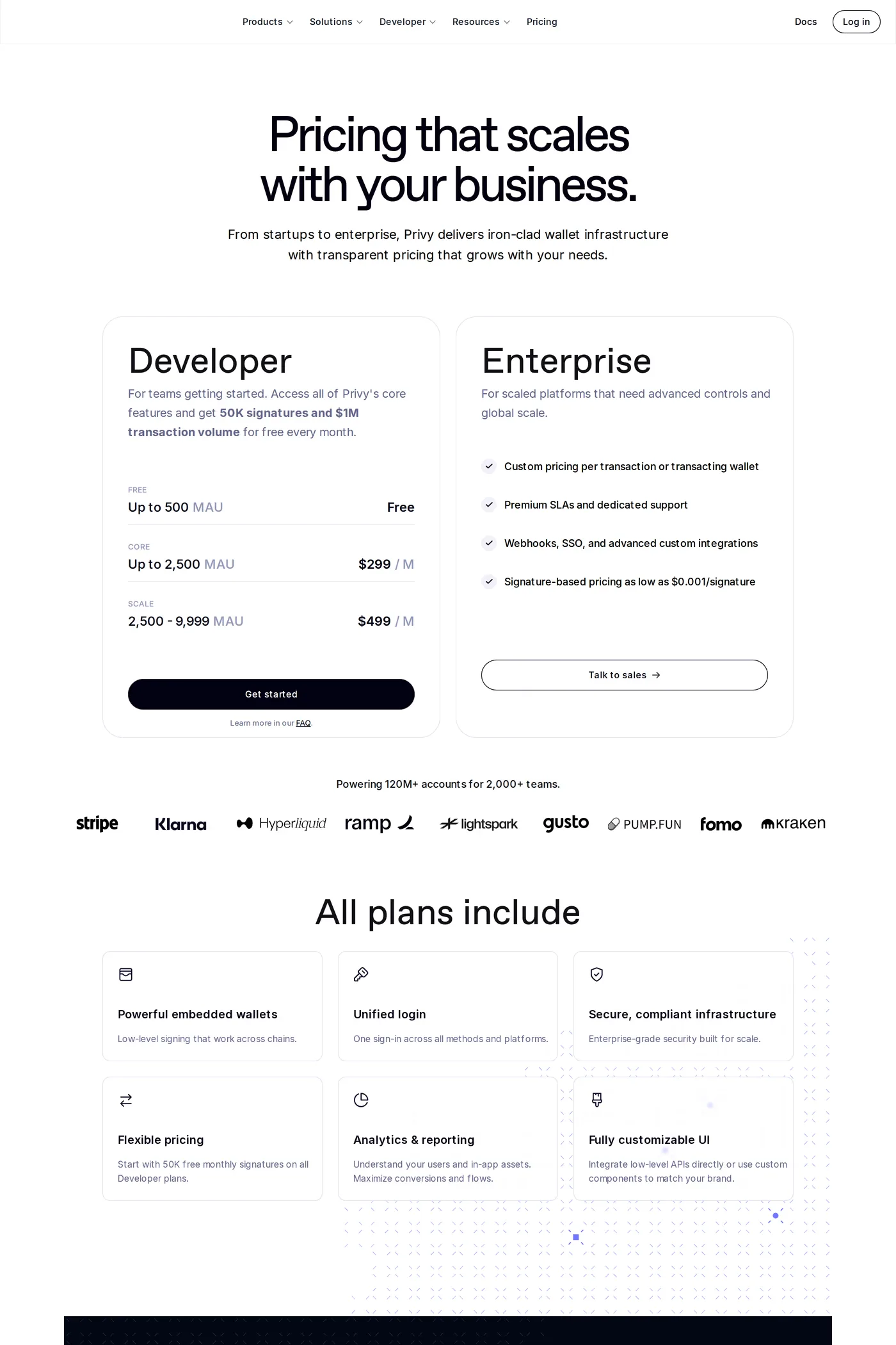 Privy — screenshot of the pricing page