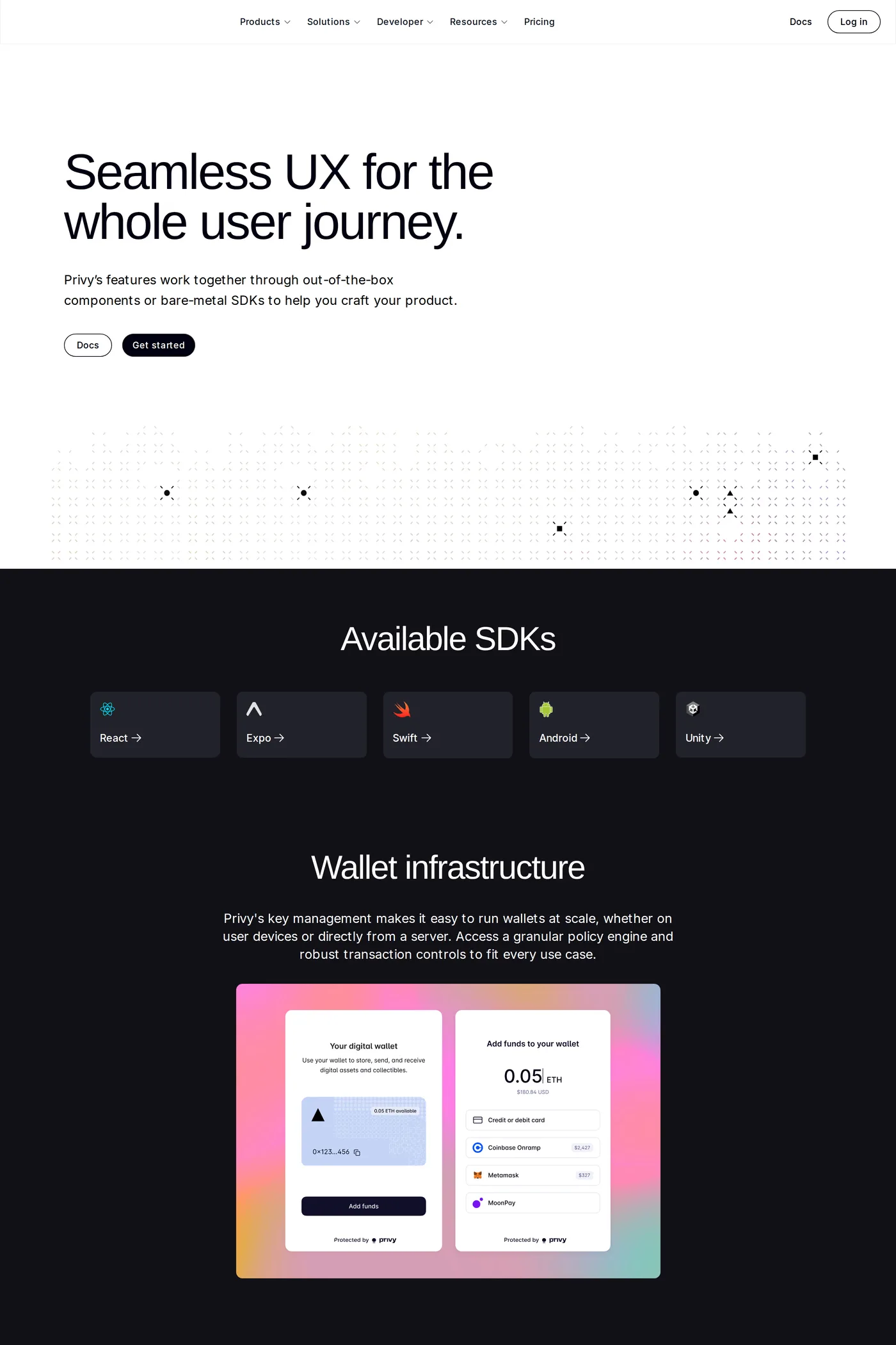 Privy — screenshot of the features page