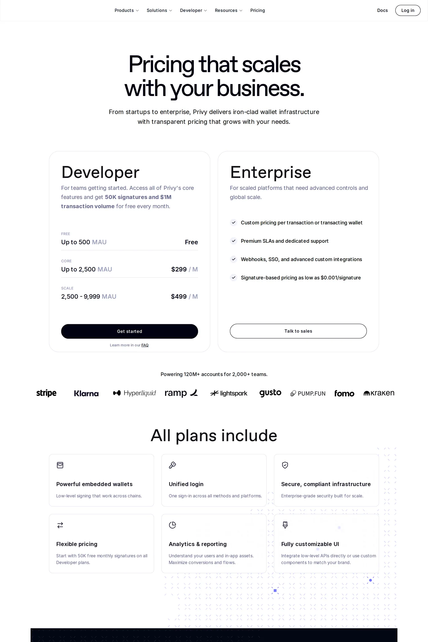 Privy — screenshot of the pricing page