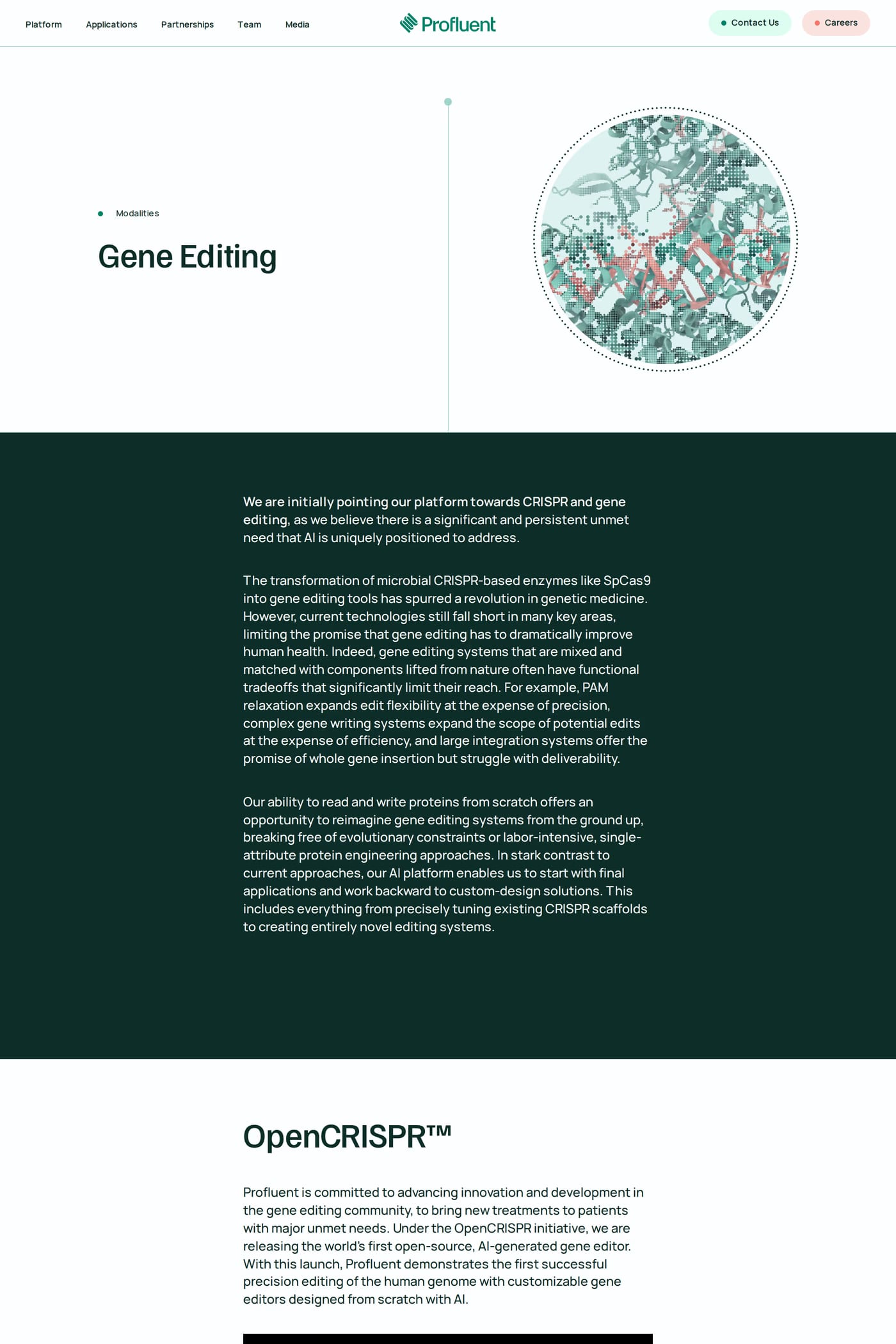 Profluent — screenshot of the about page
