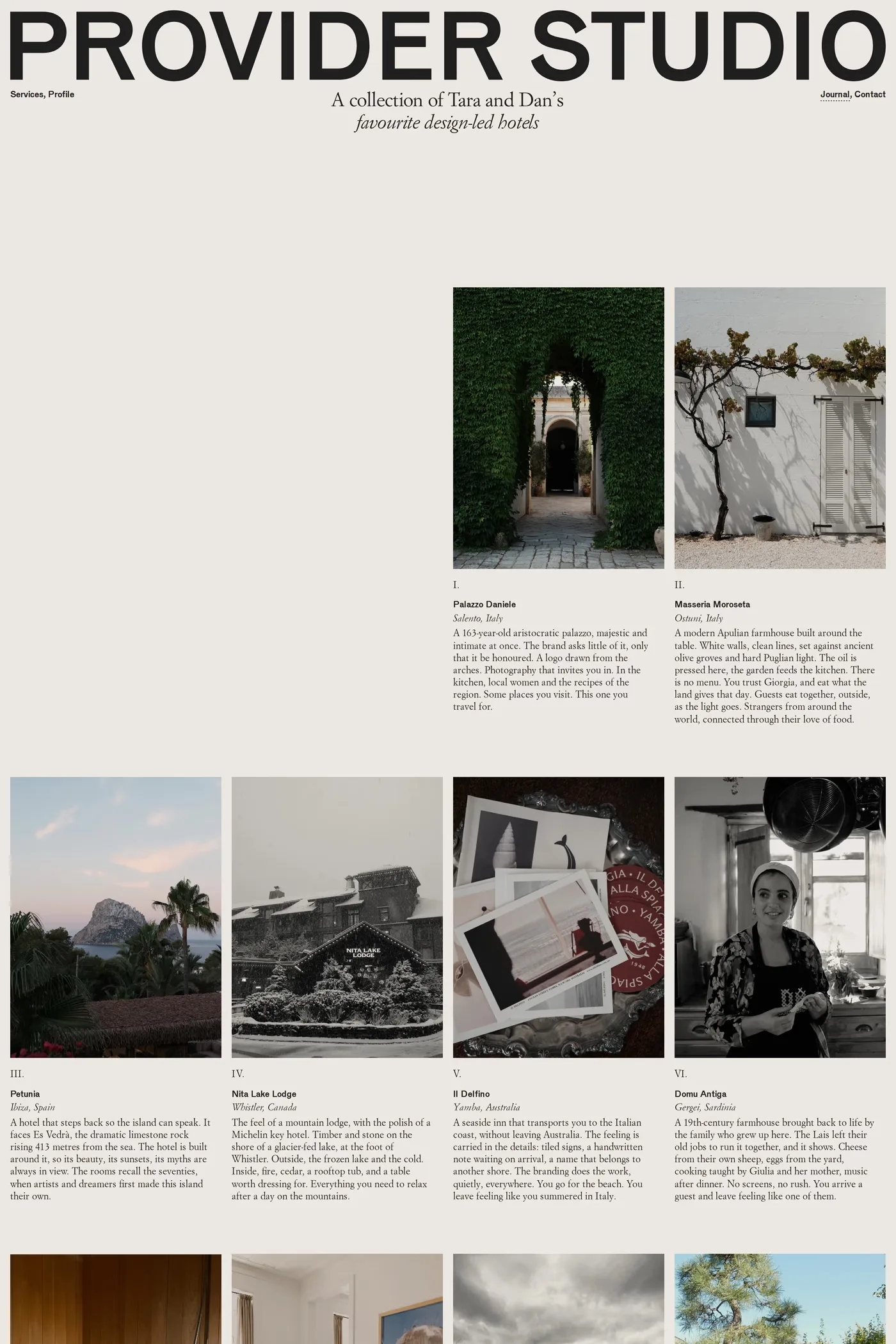 Provider — screenshot of the blog page