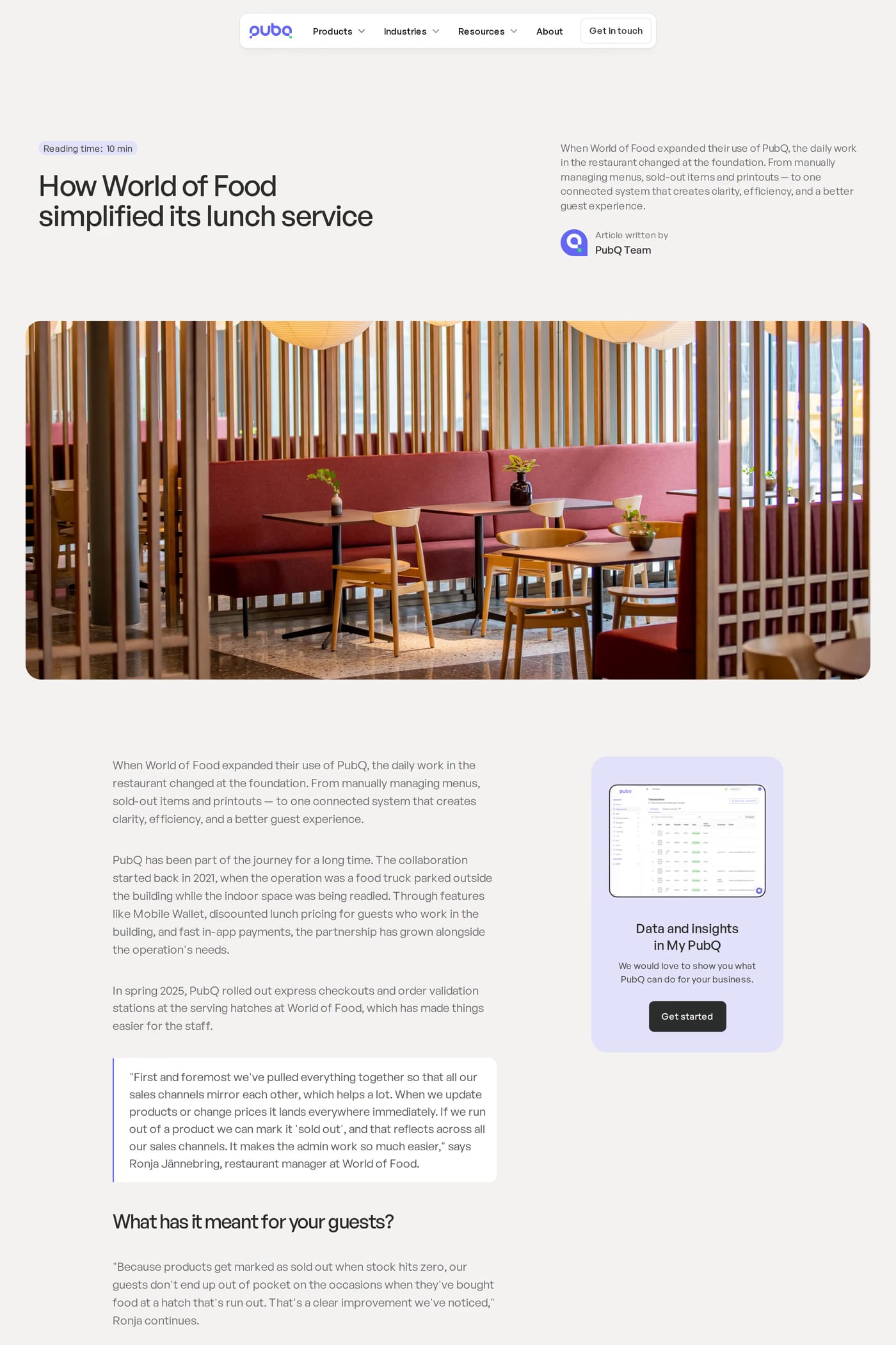 PubQ case studies page
