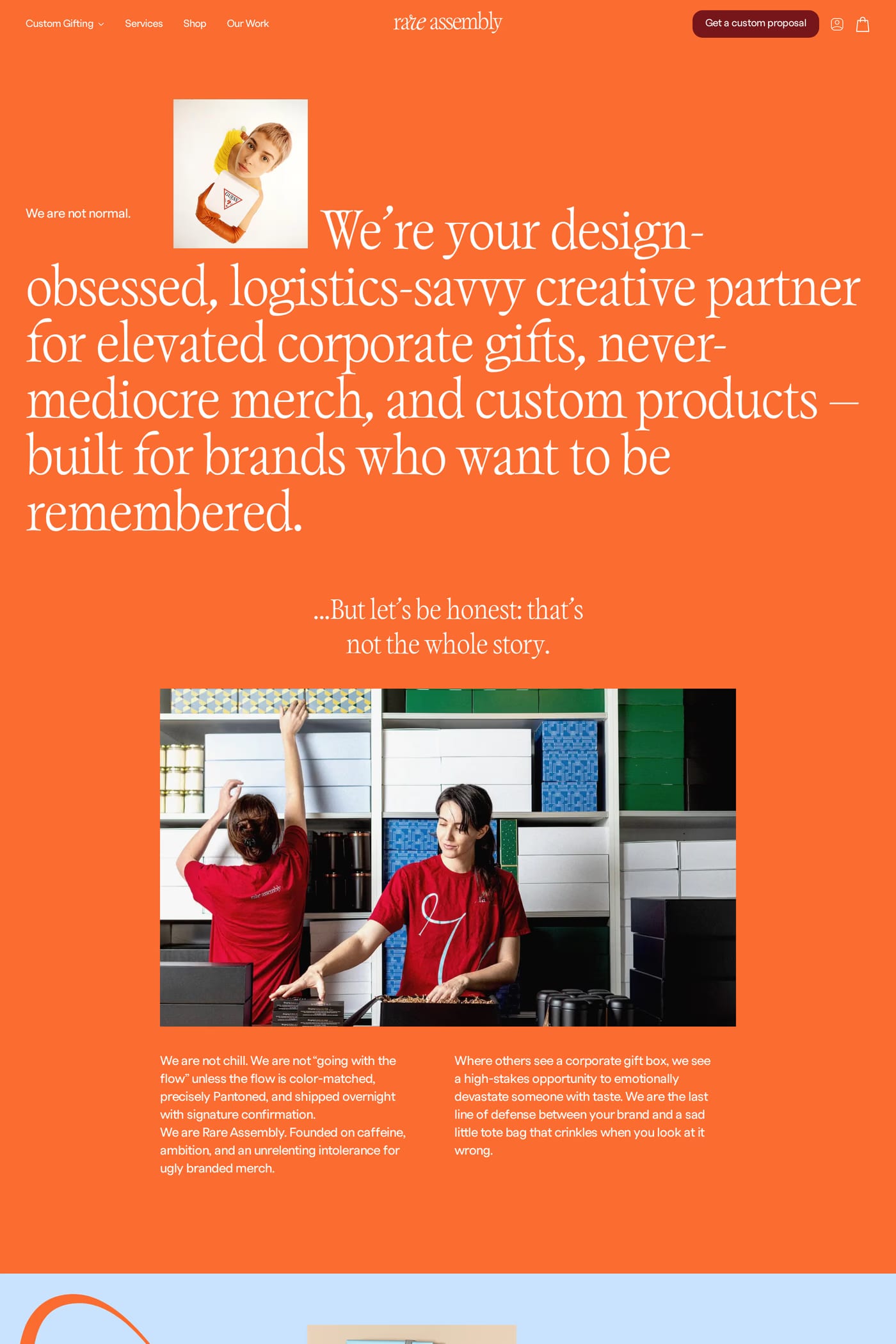 Rare Assembly — screenshot of the about page