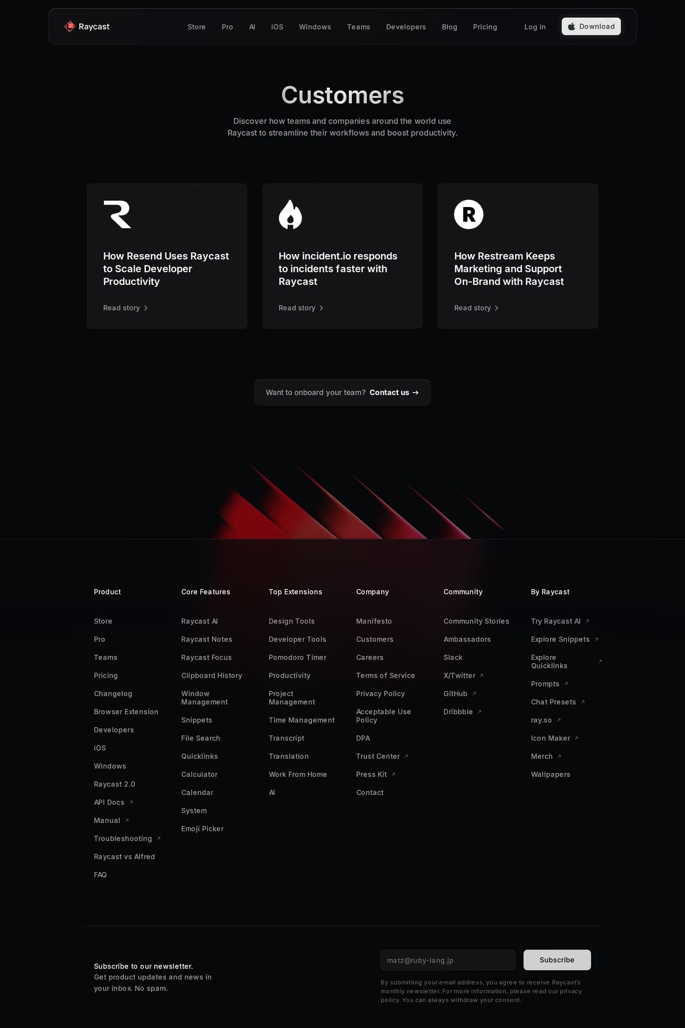 Raycast case studies page