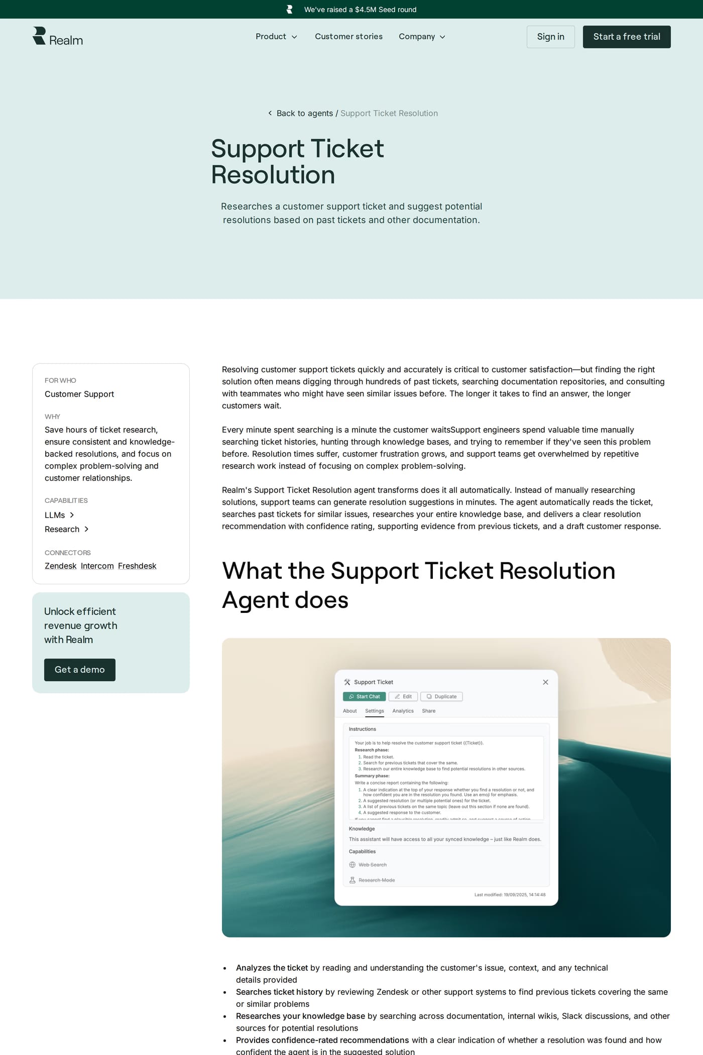 Realm features page