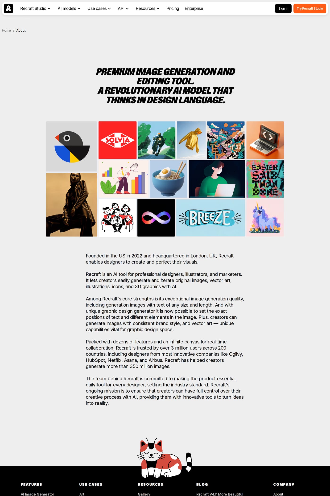 Recraft about page